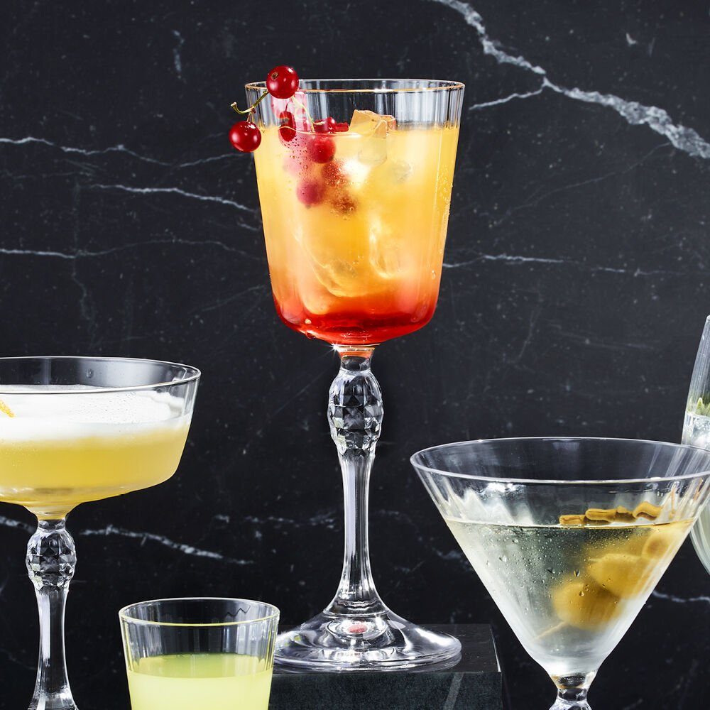 Hagen Grote Cocktailglas ArtDéco Formenvielfalt+Eleganz zeichnen diese Relief-Cocktailkelch aus