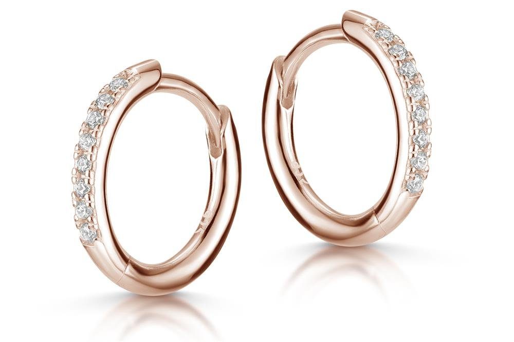 Silberkettenstore Creolen-Set Creolen mit Zirkonia, 14mm günstig online kaufen