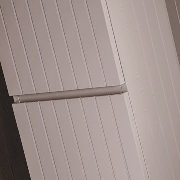 Lomadox Hochschrank IRAKLIO-56-ROSE Badschrank altrosa, Rillen Design, 2 gedämpfte Türen 35/160/33 cm