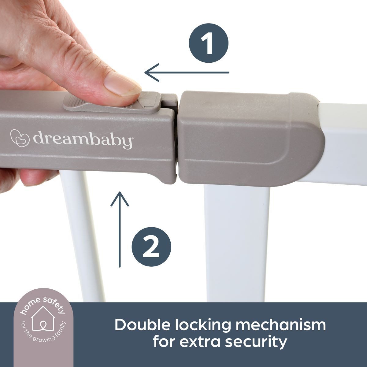 Dreambaby Türschutzgitter Treppenschutzgitter, Türschutzgitter "Ava Wide Gate Plus", 99-132,5 cm, auch als Türschutzgitter verwendbar, für 99-132,5 cm breite Öffnungen