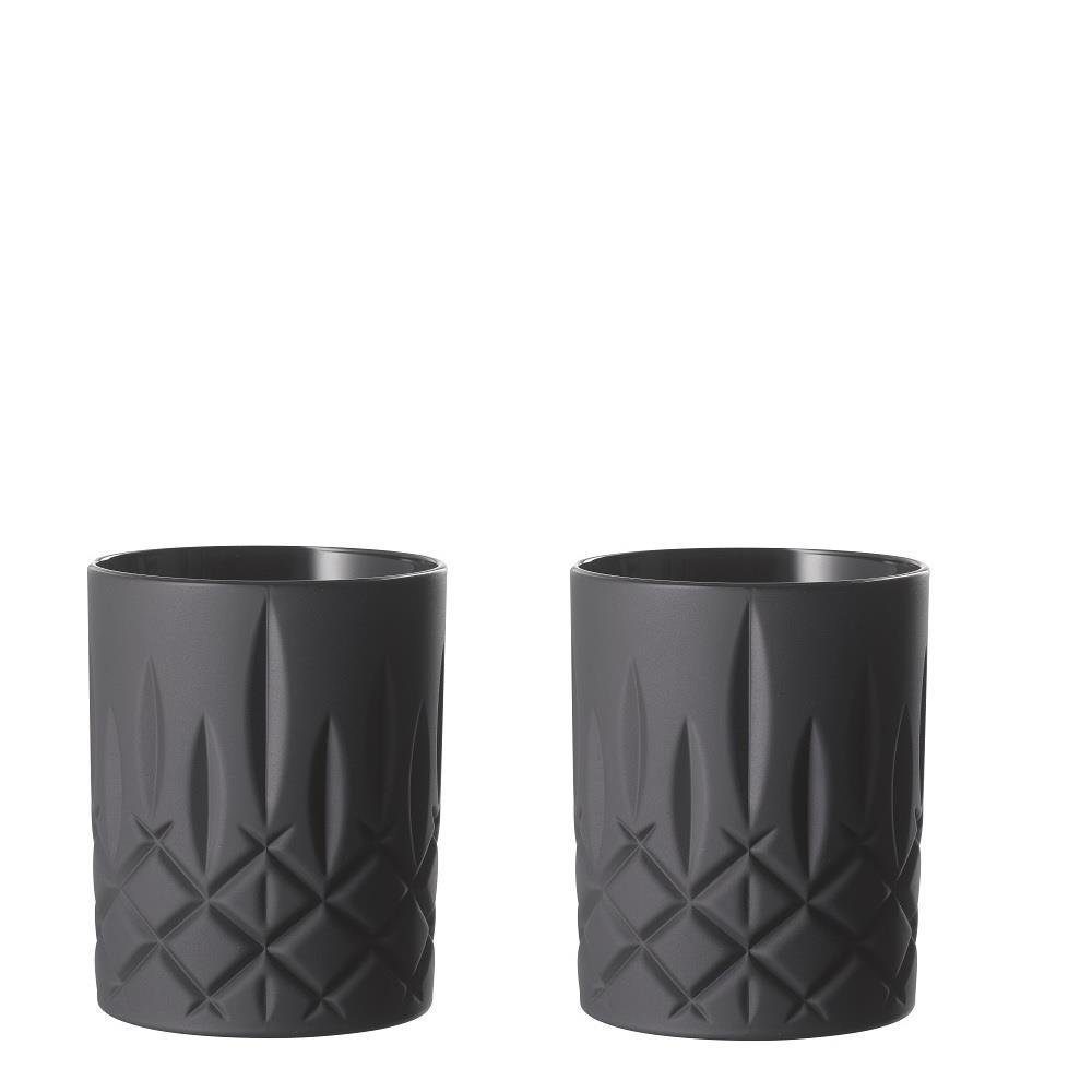 Nachtmann Schnapsglas Nachtmann Noblesse Whiskybecher Black Edition 2er Set, Kristallglas