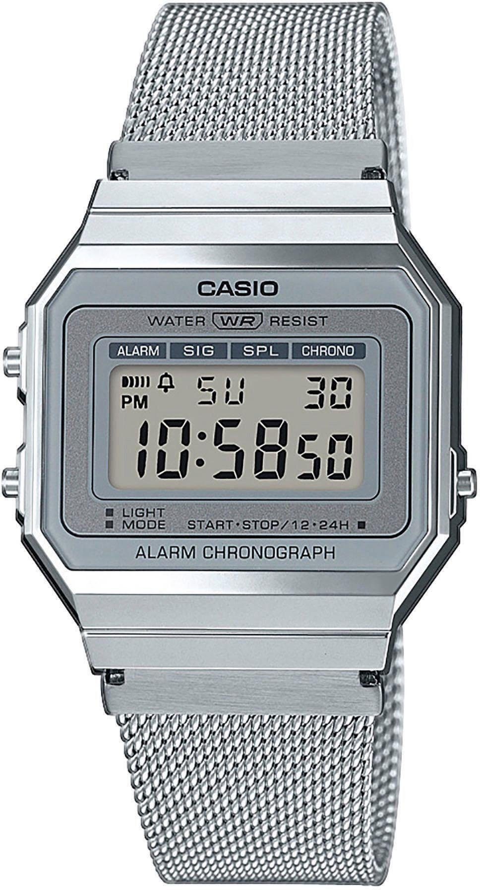 CASIO VINTAGE Chronograph A700WEM-7AEF, Quarzuhr, Armbanduhr, Damen, Herren, digital, retro, Stoppfunktion