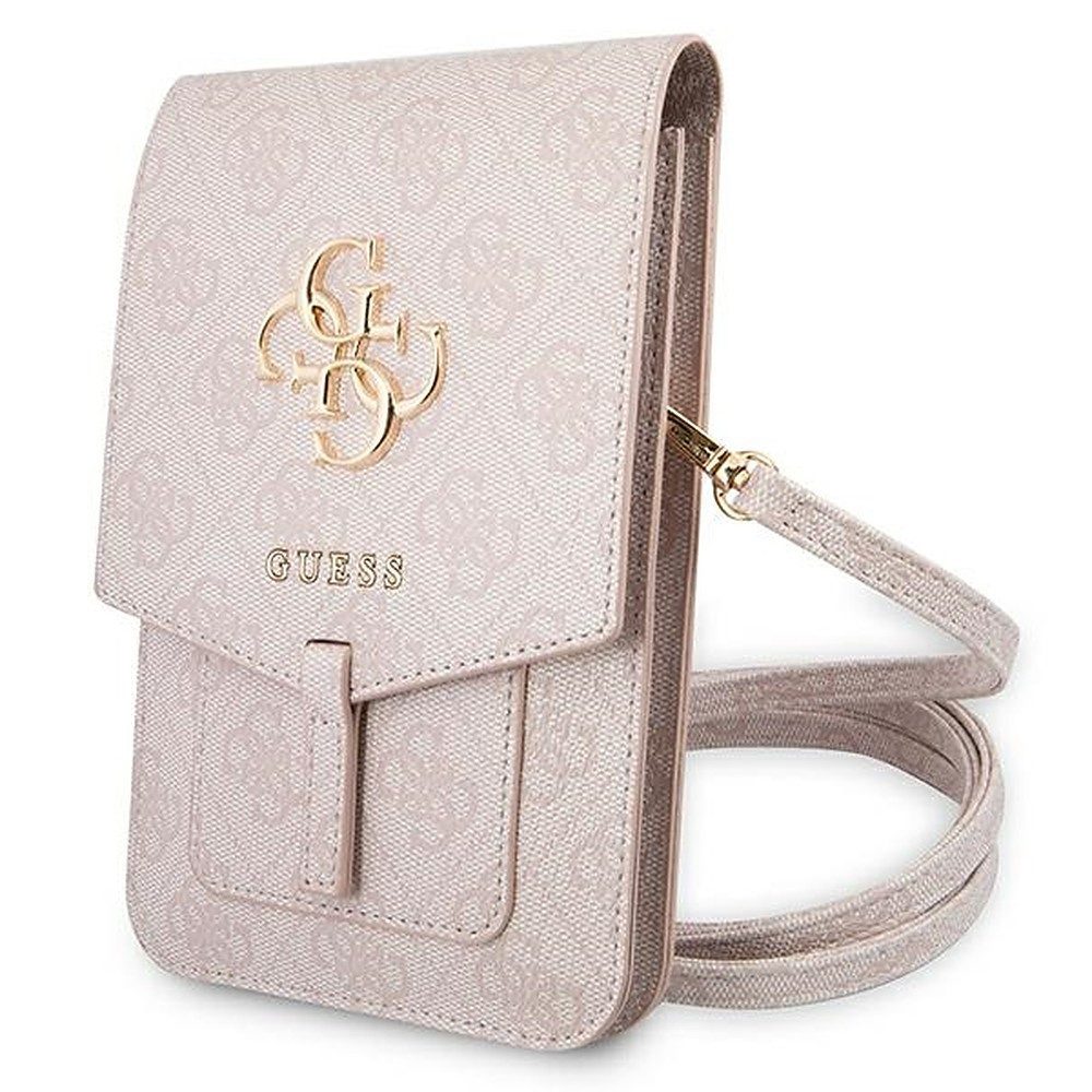 Guess Handtasche Umhängetasche Schultertasche Handytasche (Spar-Set, 1-tlg., 17, 5 x 11, 5 cm elegant), abnehmbarer Schultergurt, 4G-Logo, Magnetverschluss