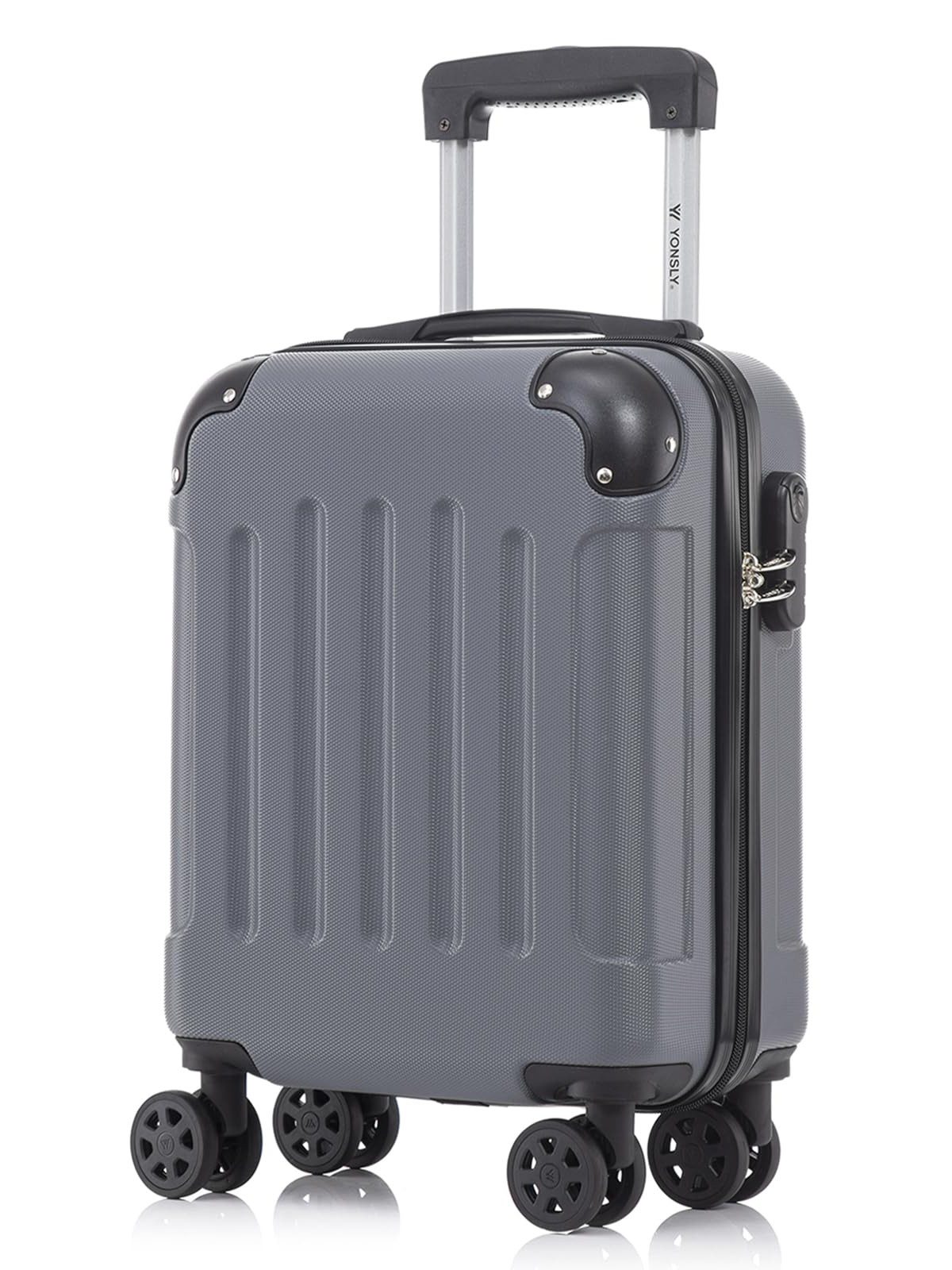 yonsly Hartschalen-Trolley Hartschalen-Koffer Trolley 360° Rollen, robuster Reisekoffer, 4 Rollen, mit Zahlenschloss, für Business und Urlaub 46/55/66/76 cm
