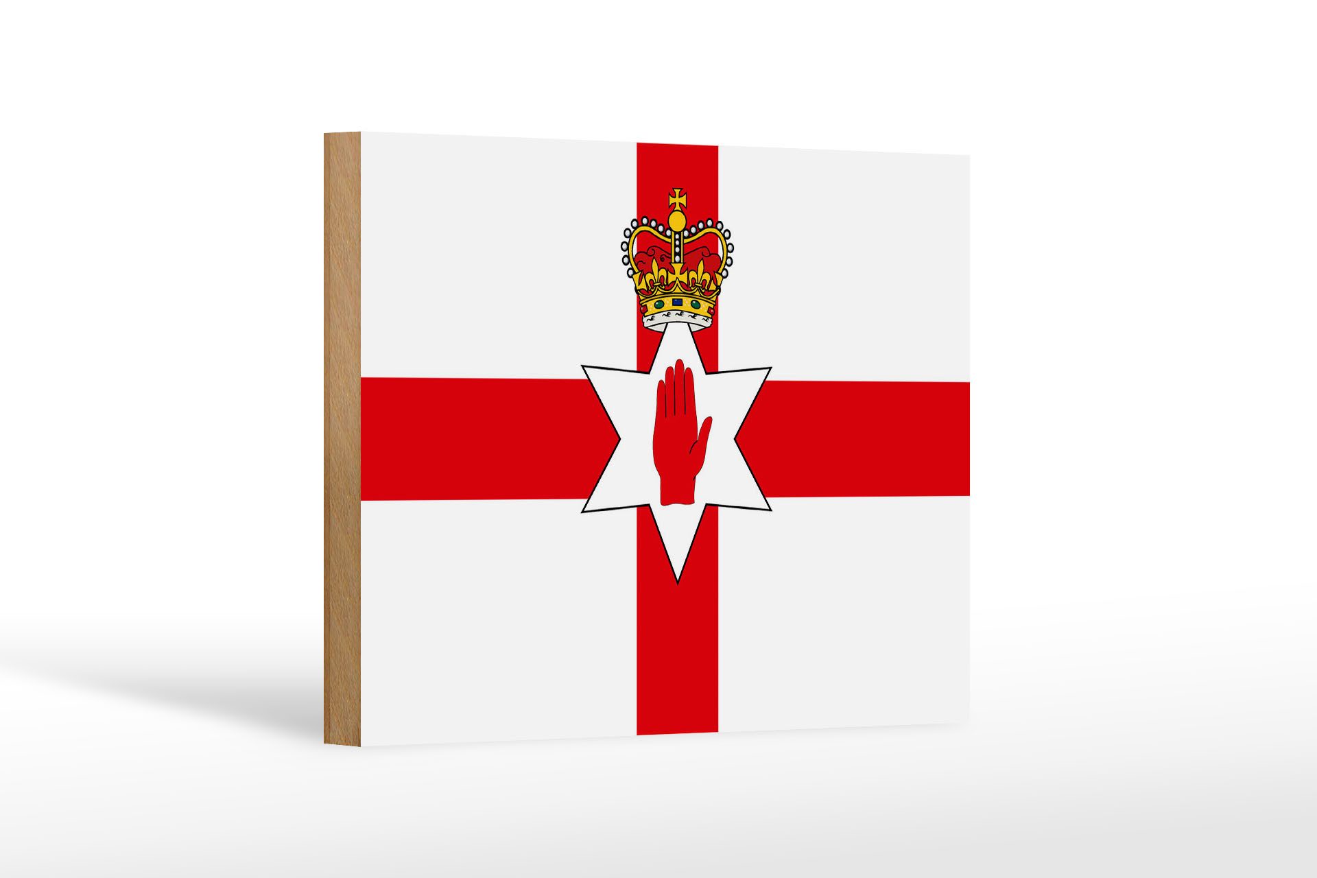 Femer GmbH Holzbild Flagge Nordirland 18x12cm Flag Northern Ireland, Flaggen (1 St), Glatte Holzfaserplatte (MDF), vorn beschichtet