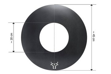 tuning-art Grillplatte GR01-45 Grillring Feuerplatte Plancha BBQ-Platte 45cm für Kugelgrill