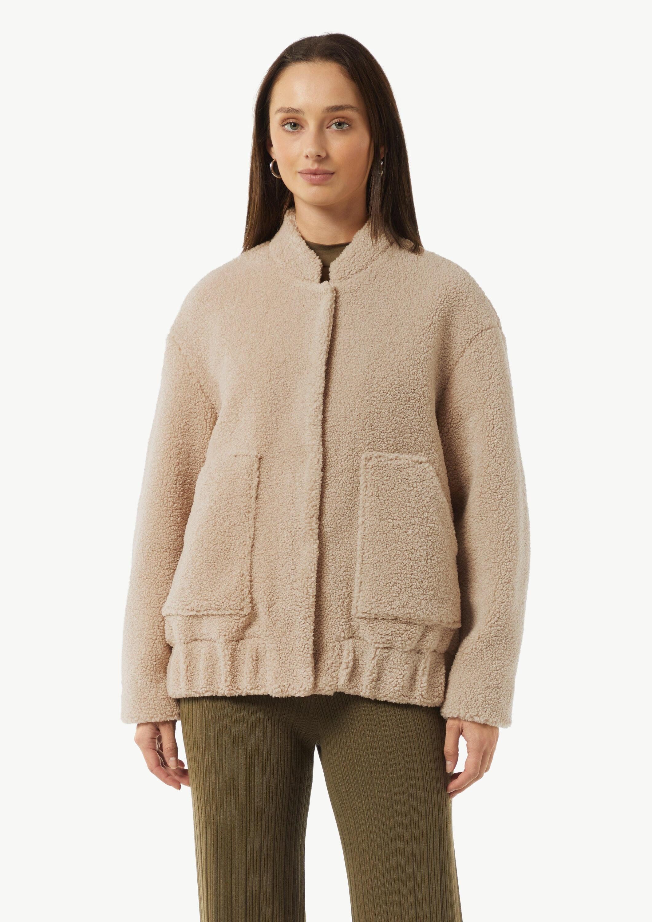 comma Winterjacke Outdoor-Jacke Oversize-Blouson aus Teddy-Plüsch günstig online kaufen