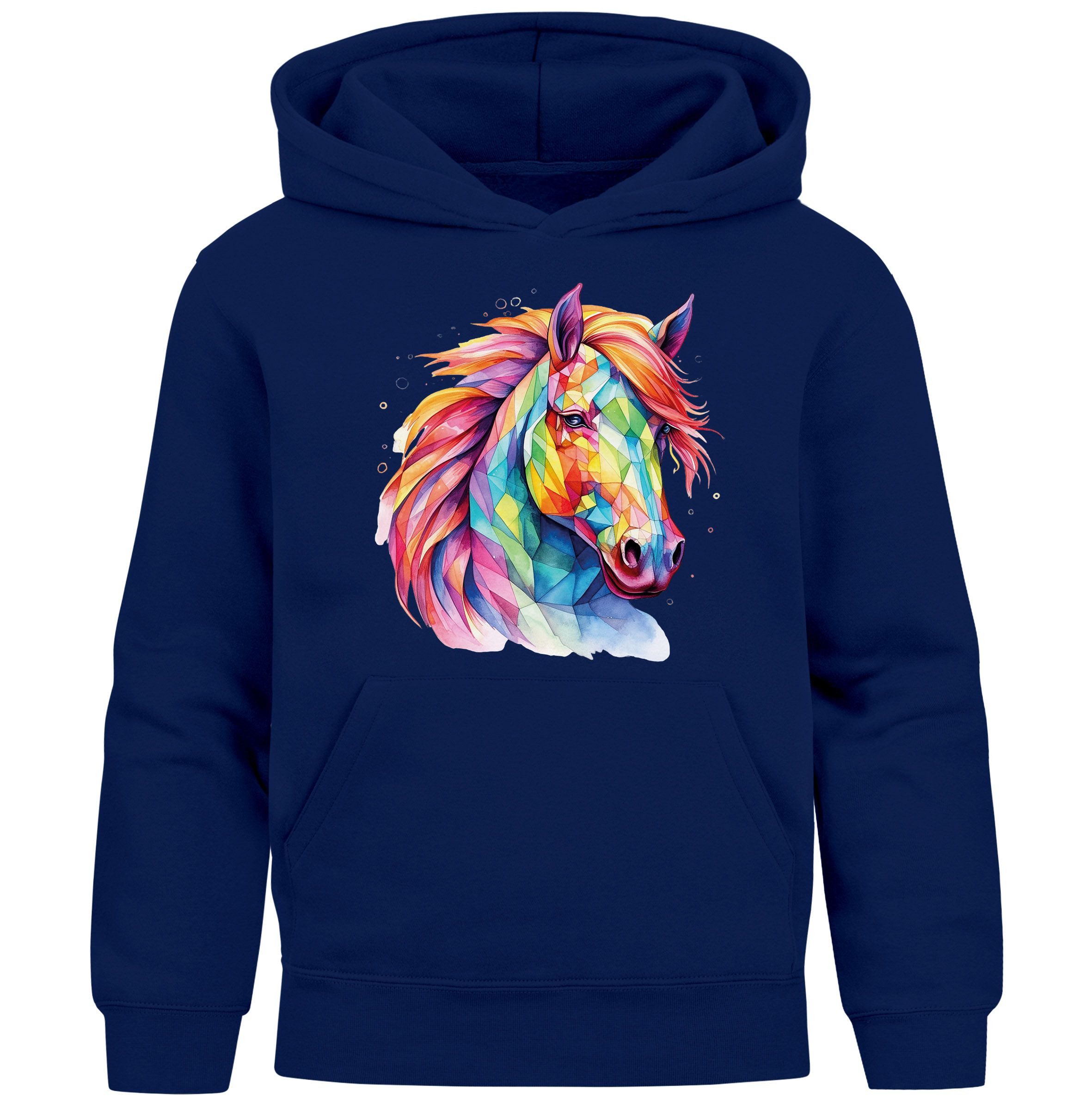 MoonWorks Hoodie Kinder Hoodie Mädchen Pferdekopf Pferd Geschenk für Reiterinnen