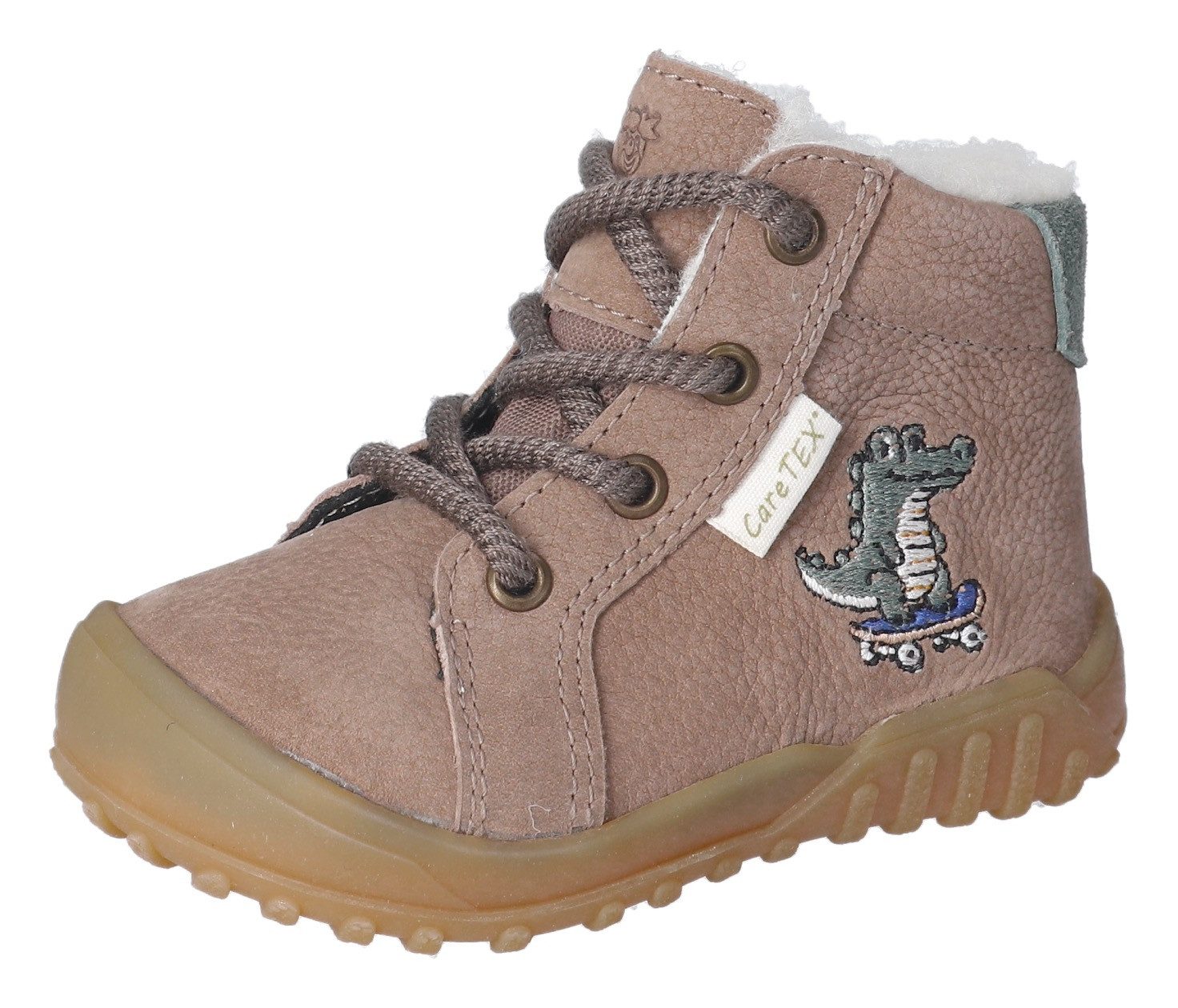PEPINO by RICOSTA Dusty WMS: weit Lauflernschuh Babystiefel, Winterschuh, Schnürstiefel mit wärmender Schurwolle