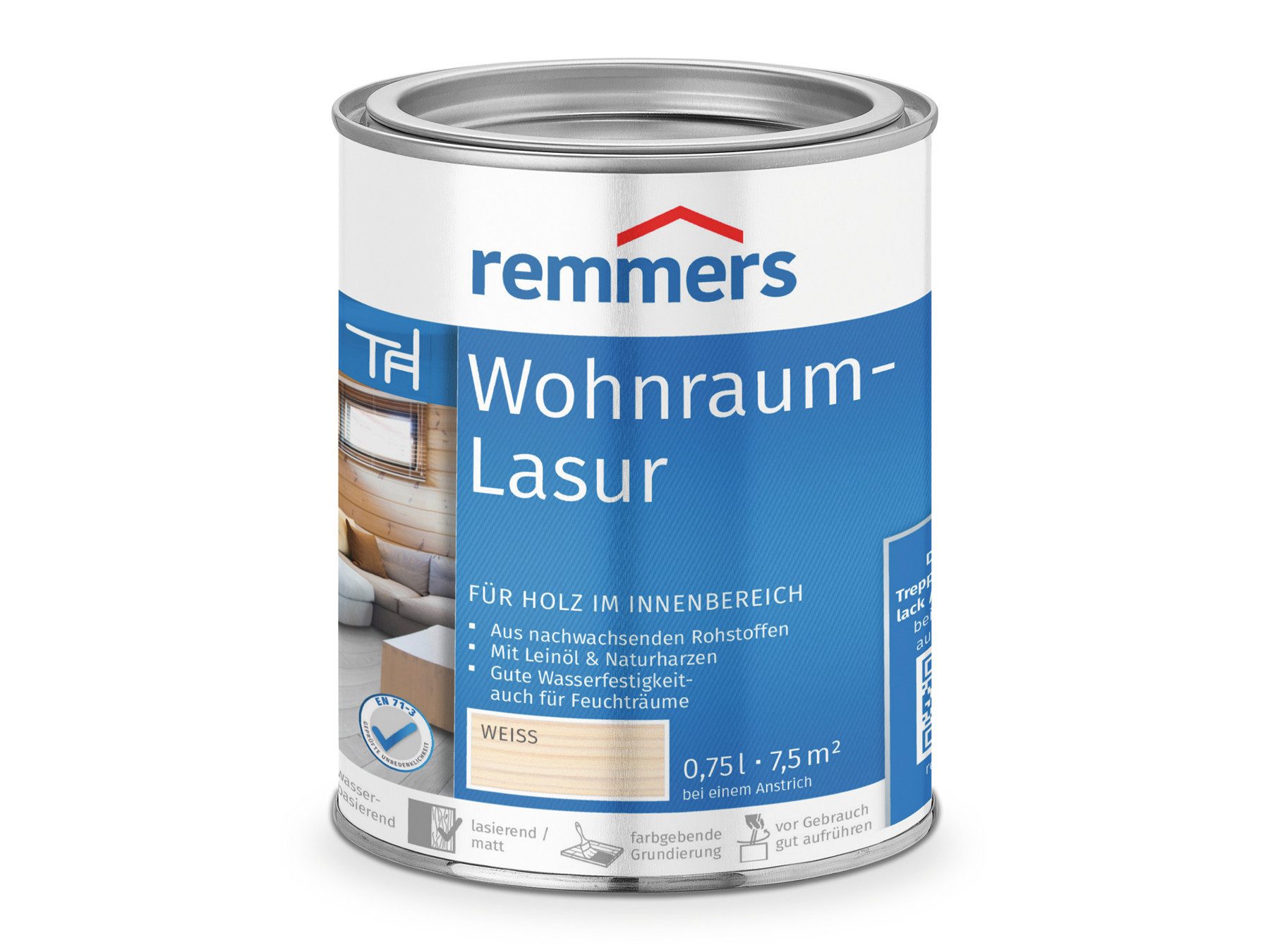Remmers Holzschutzlasur Wohnraum-Lasur antikgrau 0,75 Liter