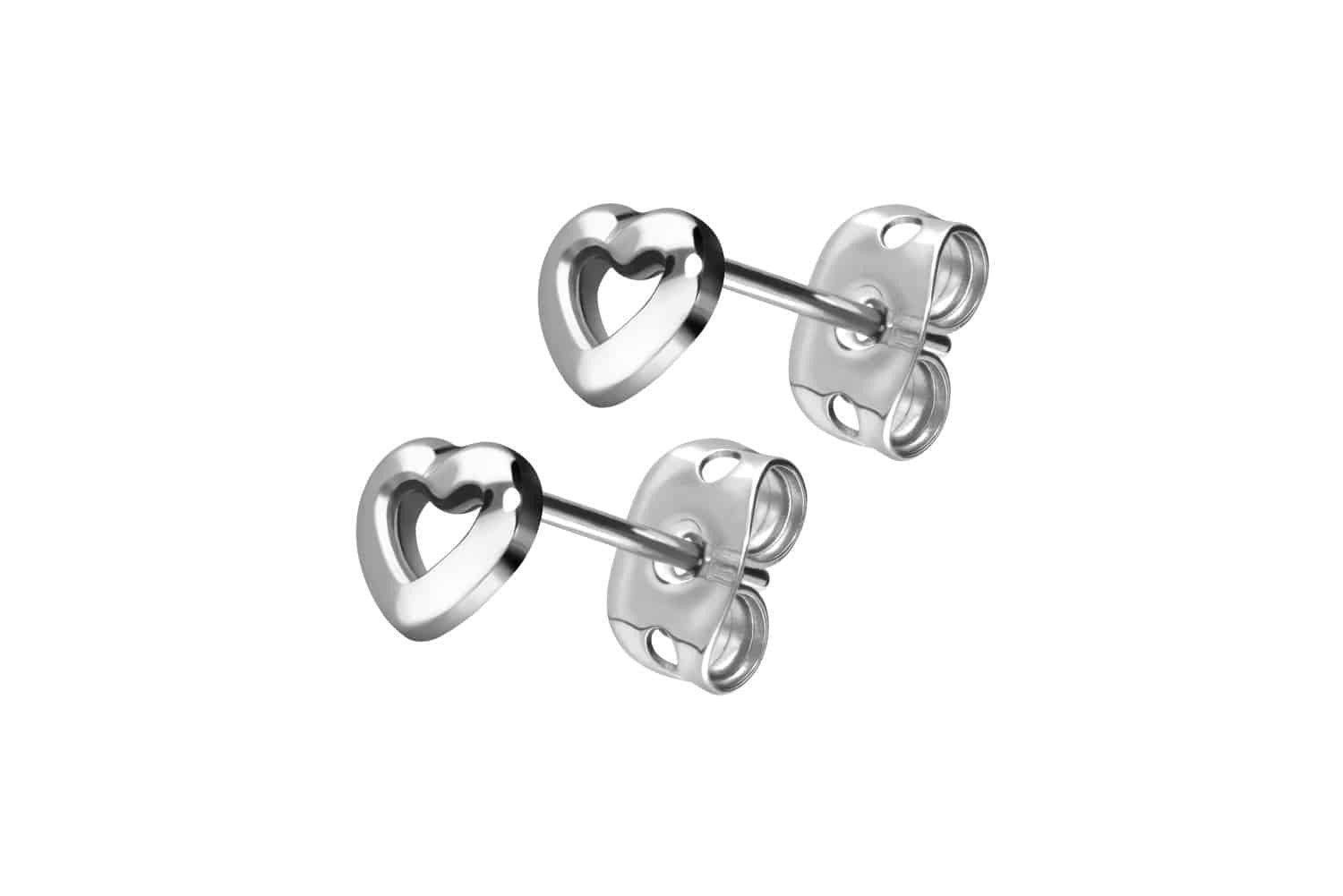 Paar Ohrstecker Titan Ohrstecker HERZ