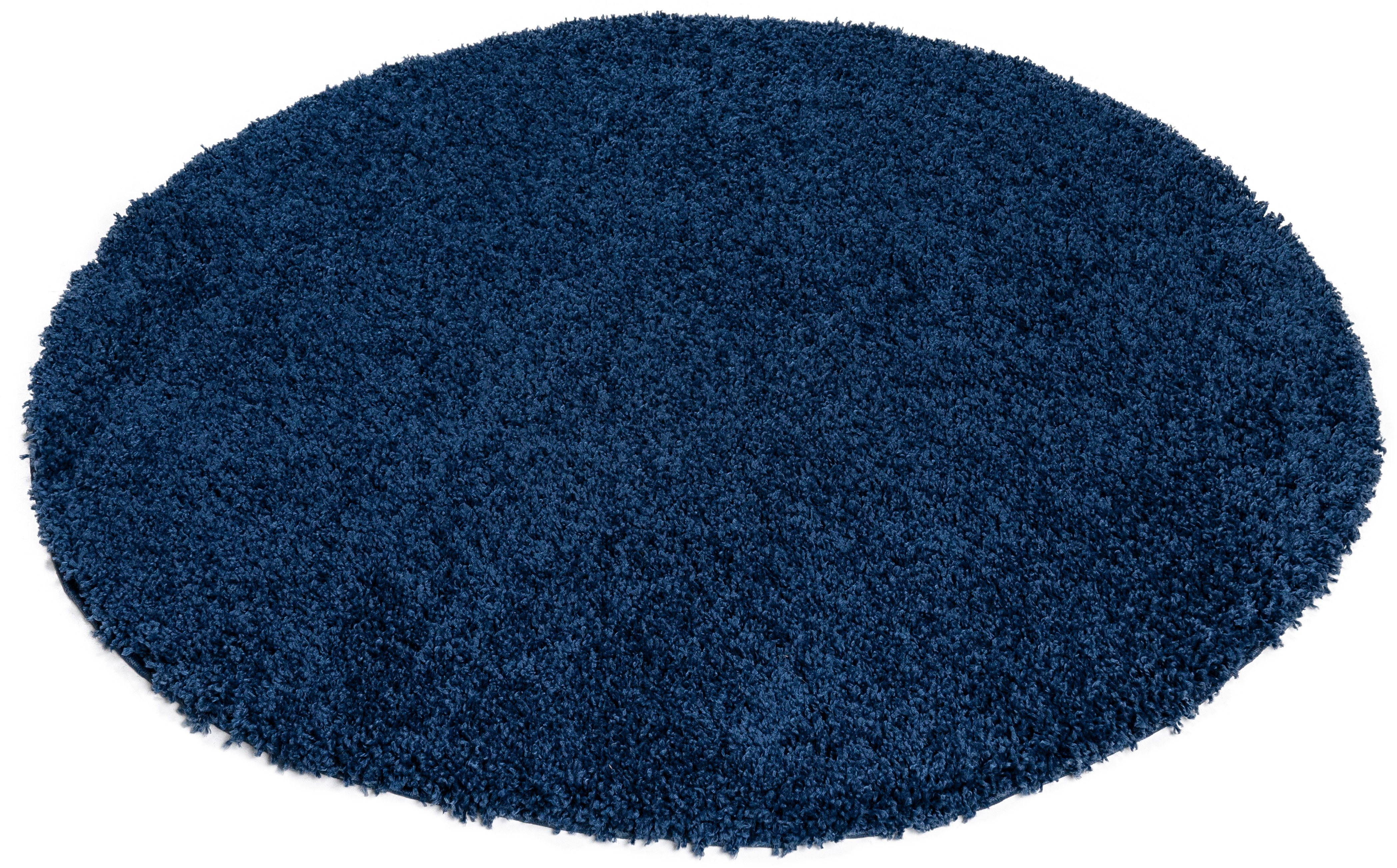 Teppich Viva Teppich rund, Home affaire, rund, Höhe: 45 mm, Uni-Farben, einfarbig, besonders weich und kuschelig blau