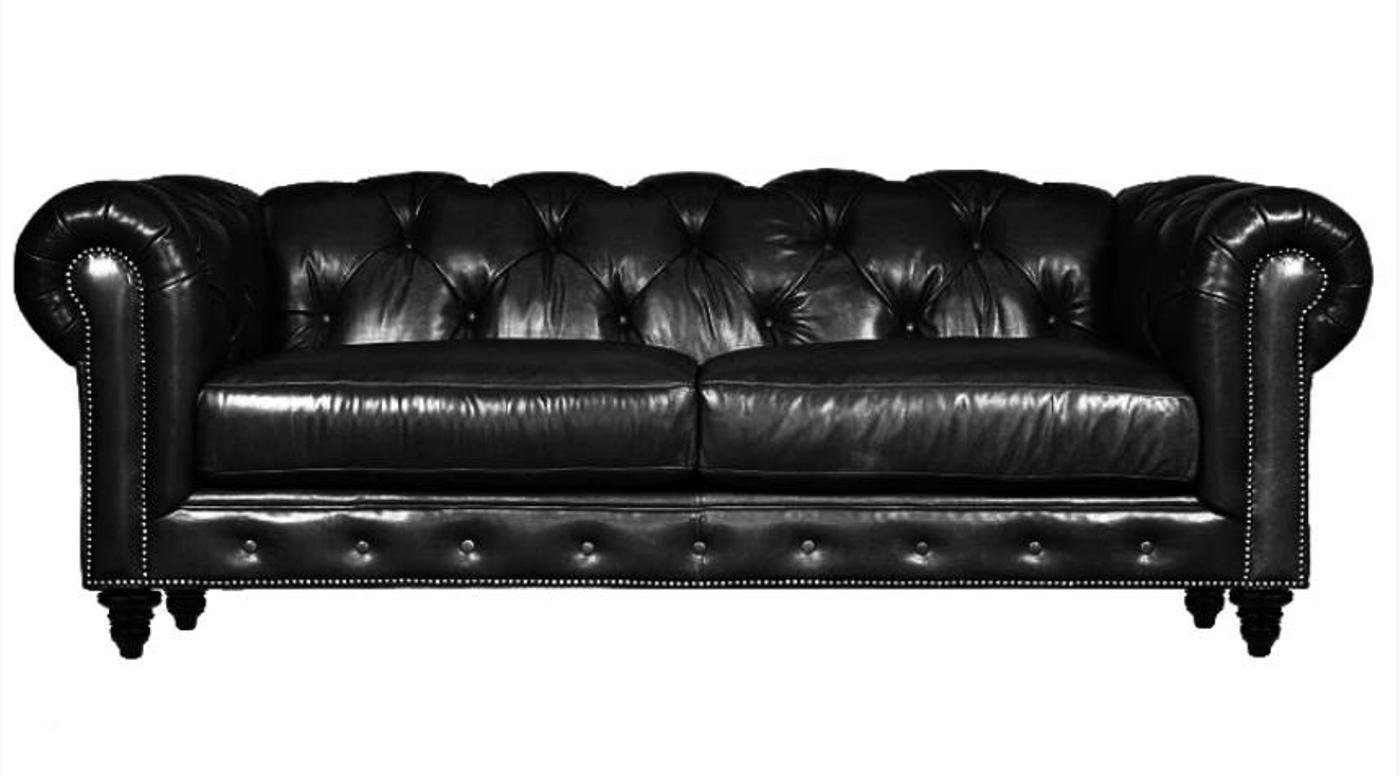 JVmoebel Chesterfield-Sofa Design in Dreisitzer Chesterfield Couch Europe Made Neu, Hellbrauner Schwarz Modernes 3-er