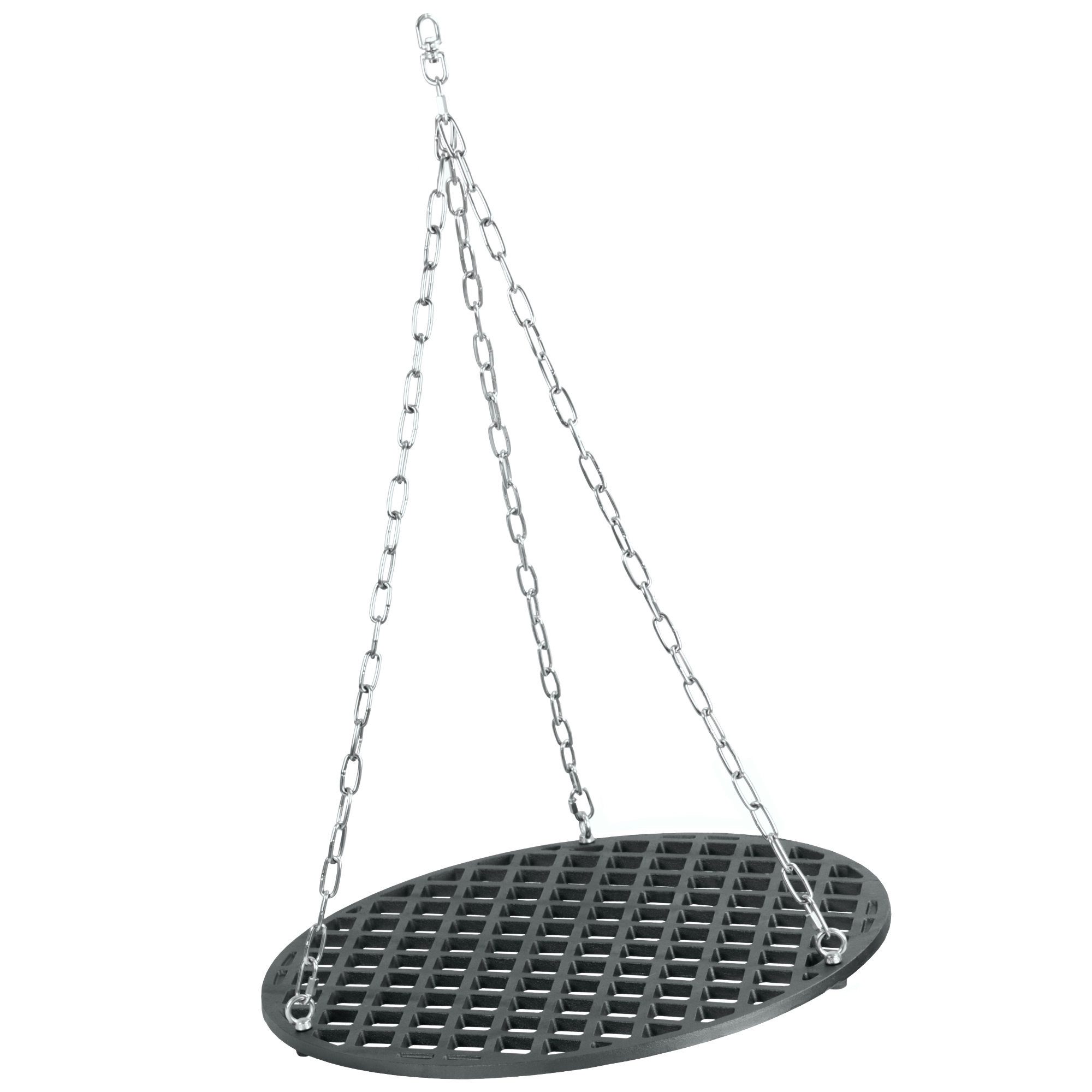 BBQ-Toro Grillrost Gusseisen Grillrost Ø 54 cm, Grillrost mit Seilaufhängung, Aufhängungen lassen sich bei Bedarf einfach entfernen