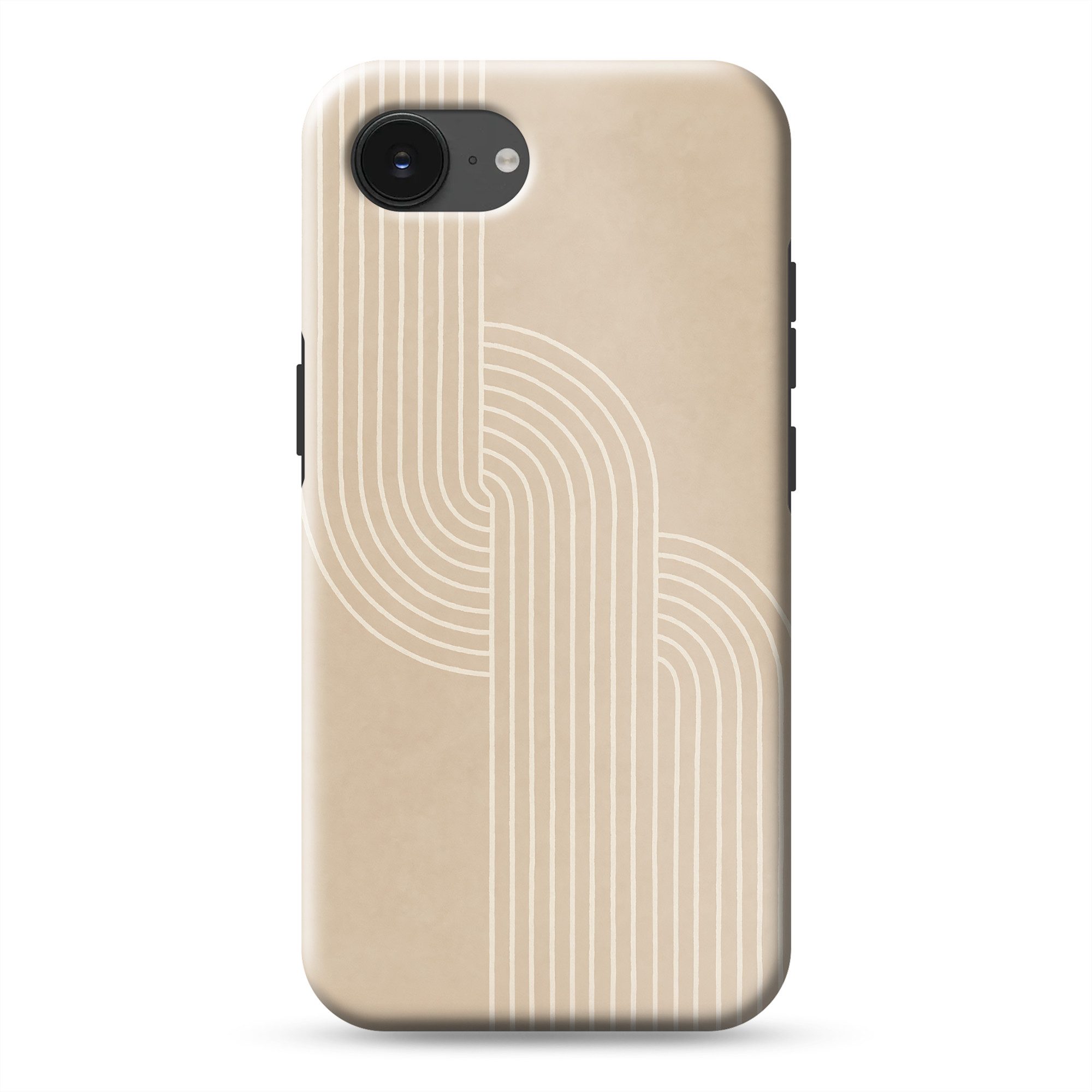 OnlyWow Handyhülle Magsafe für Apple iPhone 16e Parallele Linien - Leichte Textur - Beige, Phone Case, Hardcase, Stoßfest, Schutzhülle