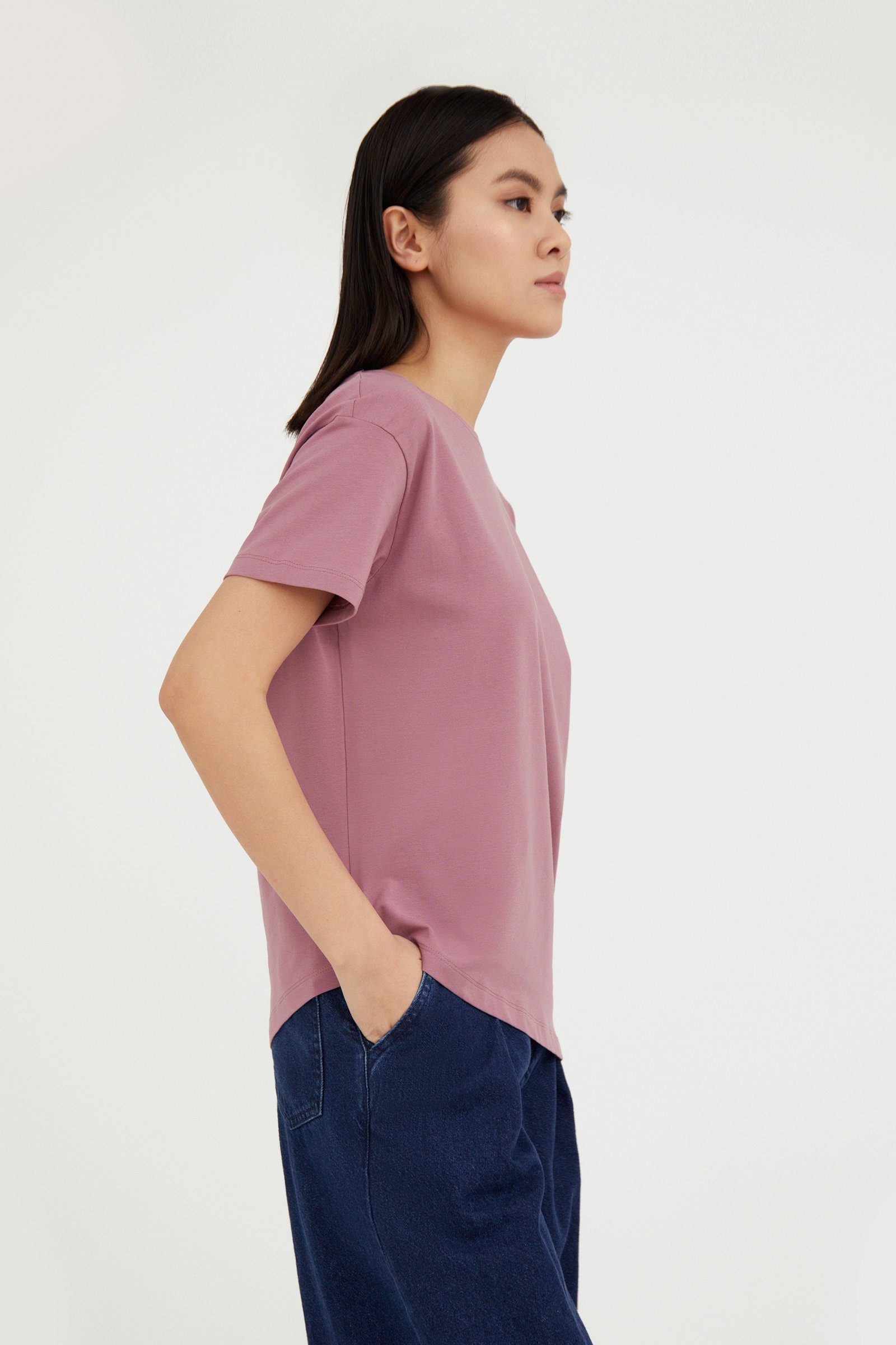 Damen Shirts Finn Flare T-Shirt mit asymmetrischem Saum