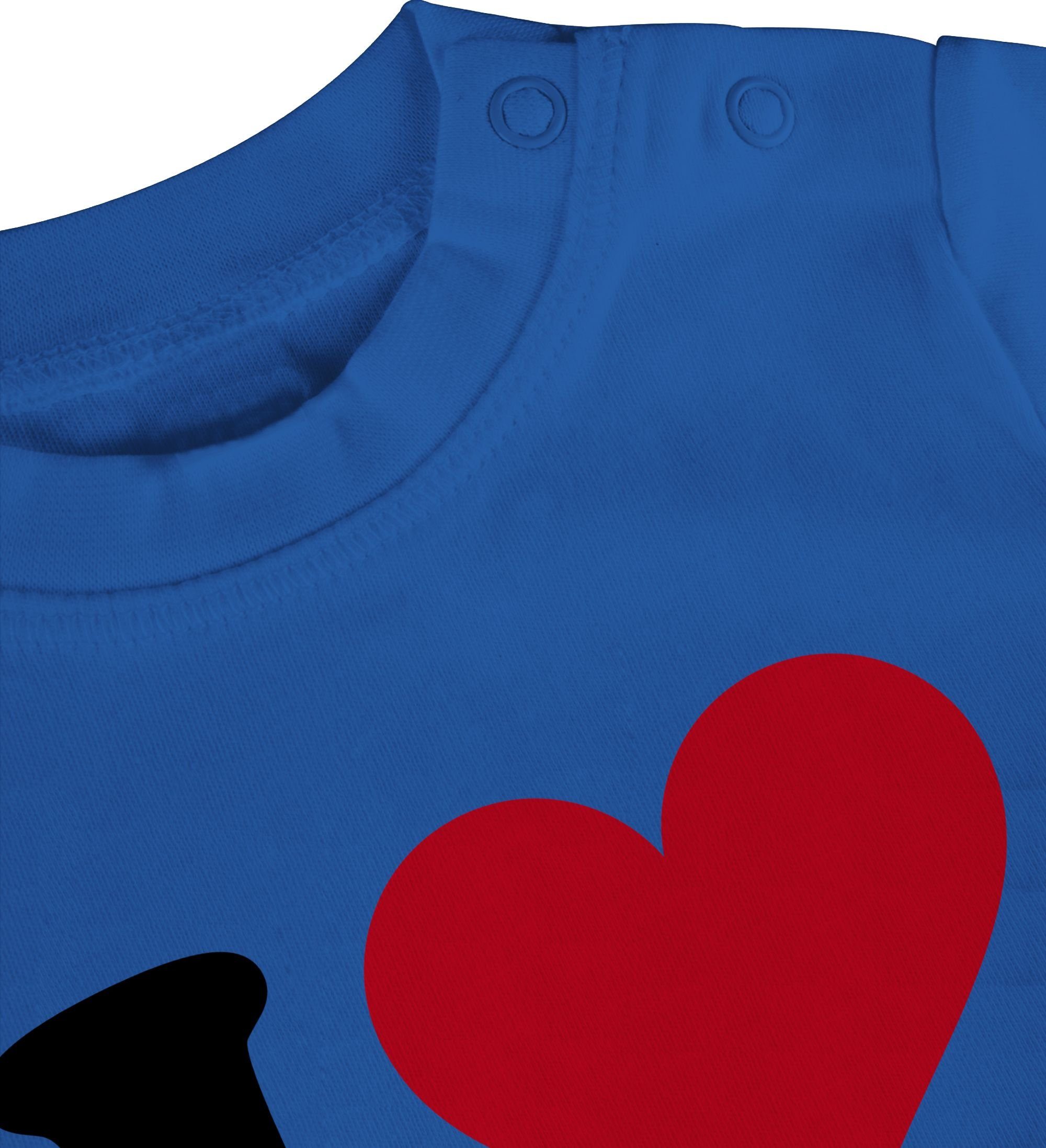 I T-Shirt Shirtracer Vatertag Geschenk Love 2 Royalblau Papa Baby