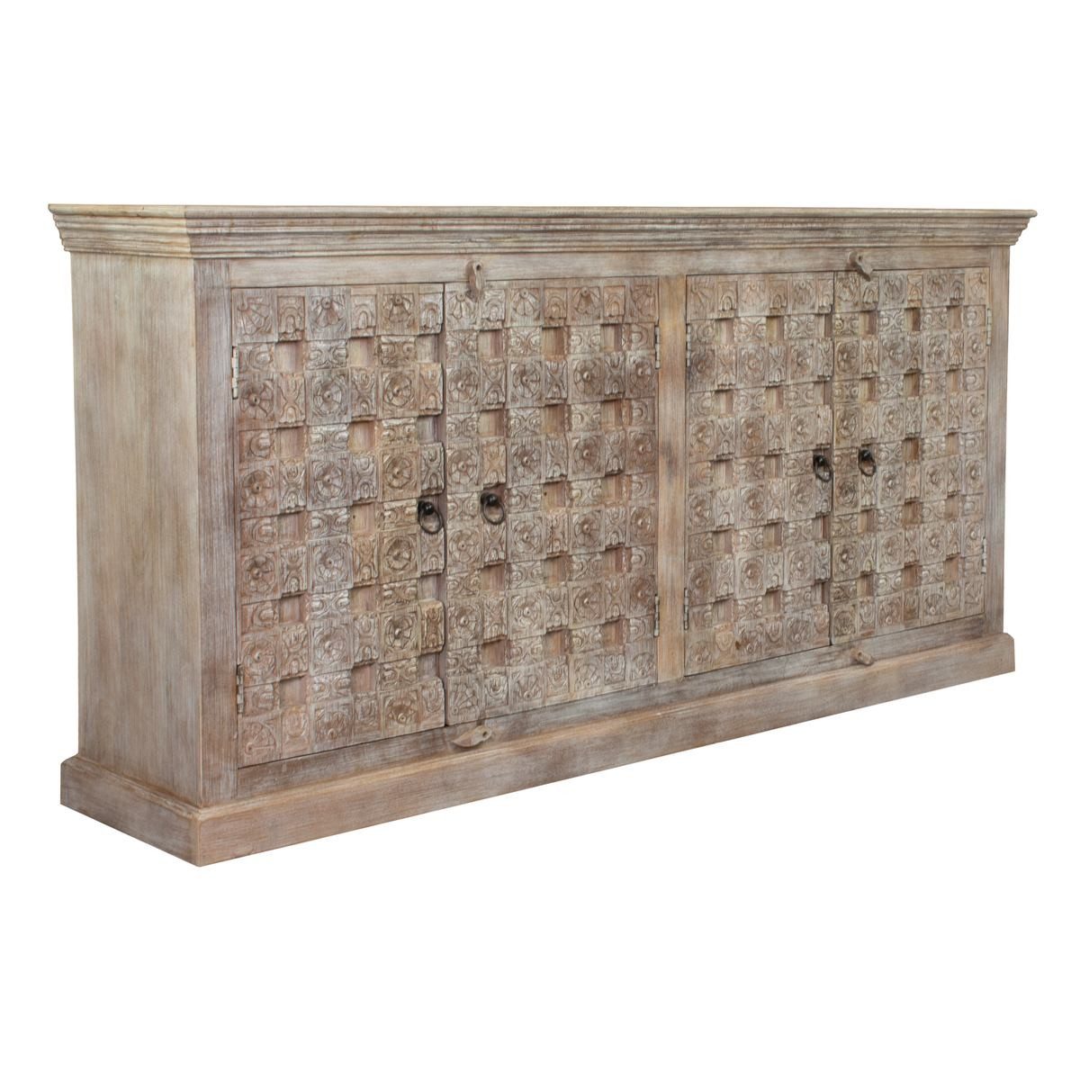 Oriental Galerie Unterschrank Braun Braunwash Sideboard Kiran Indien 180 cm
