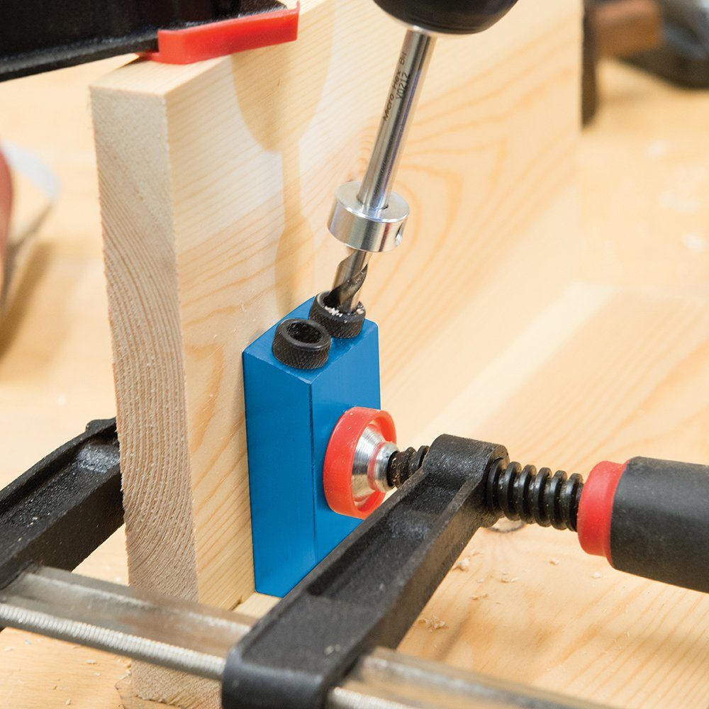 Bohrlehre Taschenloch Bohrvorrichtung 15° Winkel 6, 8 u. 10 mm