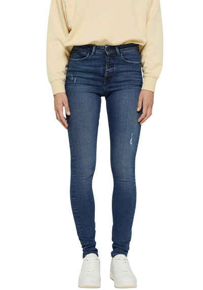 Esprit Stretch-Jeans mit sichtbarer Knopfleise
