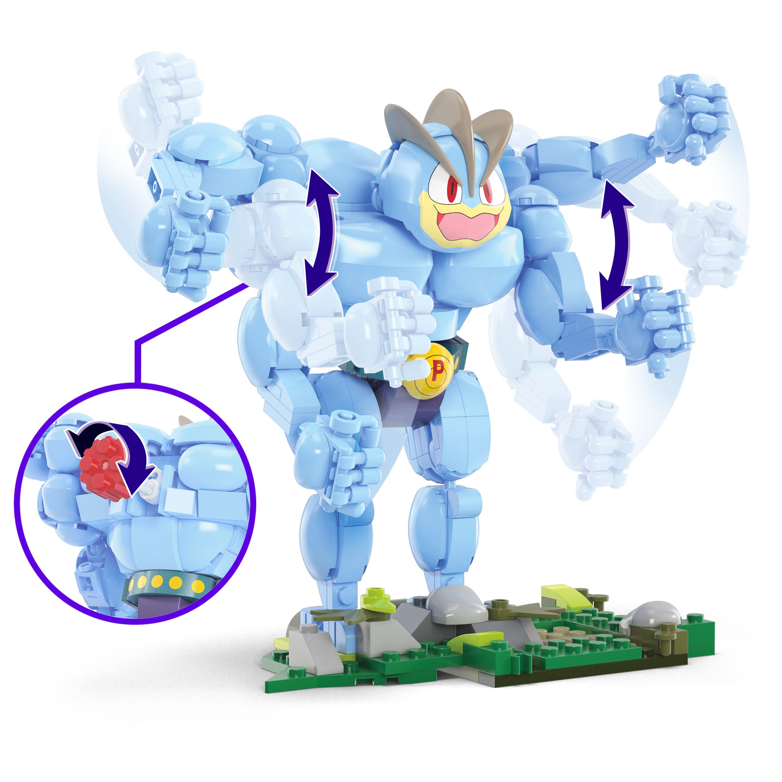 MEGA Pokémon Machomei 399-teiliges Bauset HTH70 Konstruktions-Spielset, (Bauset) – Bild 4 von 4