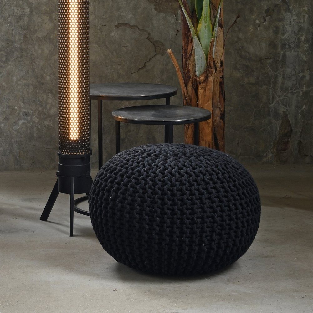 RINGO-Living Stuhl Hocker Baumwolle Möbel Mabel aus in 350x700mm, Schwarz