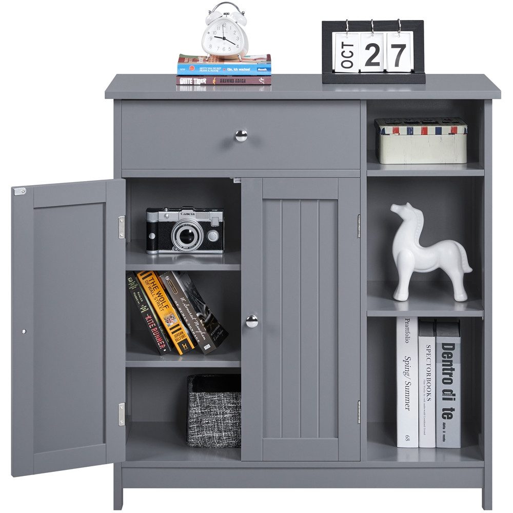 Yaheetech Badkommode Badezimmerschrank mit Schublade & verstellbaren Einlegeböden, Unterschrank Badschrank Badezimmermöbel, 75 x 30 x 80 cm