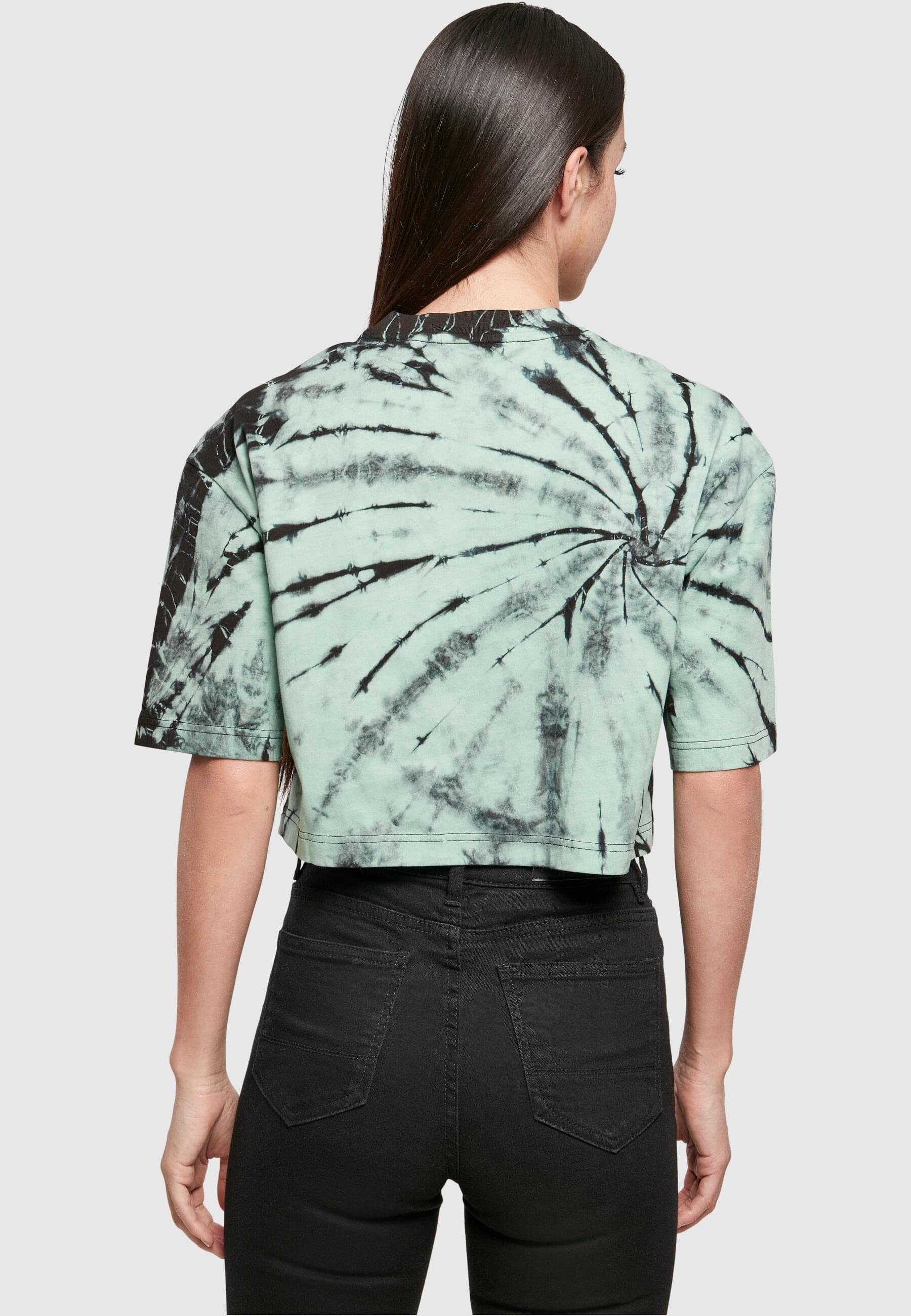 black/ghostgreen Ladies Damen URBAN Oversized Cropped CLASSICS Kurzarmshirt (1-tlg) Tie Tee Dye