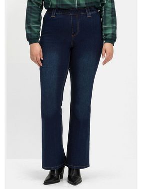 Sheego Bootcut-Jeans Große Größen mit Gummibund und Kontrastnähten