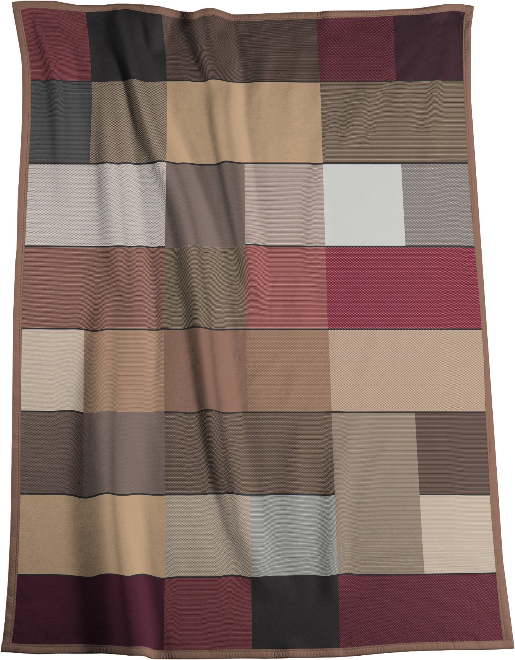 Wohndecke Cotton Home, Biederlack, Karo-Motiv, Blocking günstig online kaufen