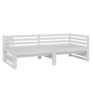 furnicato Bett Tagesbett Ausziehbar Weiß Kiefer Massivholz 2x(90x200) cm