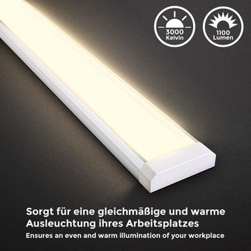 B.K.Licht LED Unterbauleuchte mit Schalter Lichtleiste 57x4,9 cm Küche 230V weiß-silber - BKL1167, LED fest integriert, 3000K - Warmweiß
