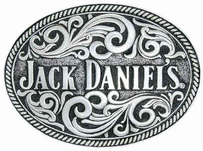 Westernlifestyle Gürtelschnalle Buckle für Wechselgürtel Jack Daniel`s Rope and Pipe Edge versilbert
