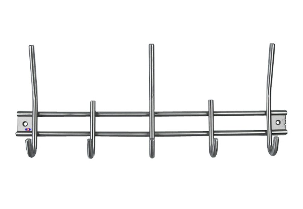 Garderobenhaken Edelstahl V2A Garderobenleiste WG-5H Kleiderhaken Wandgarderobe, Rostfreier Edelstahl