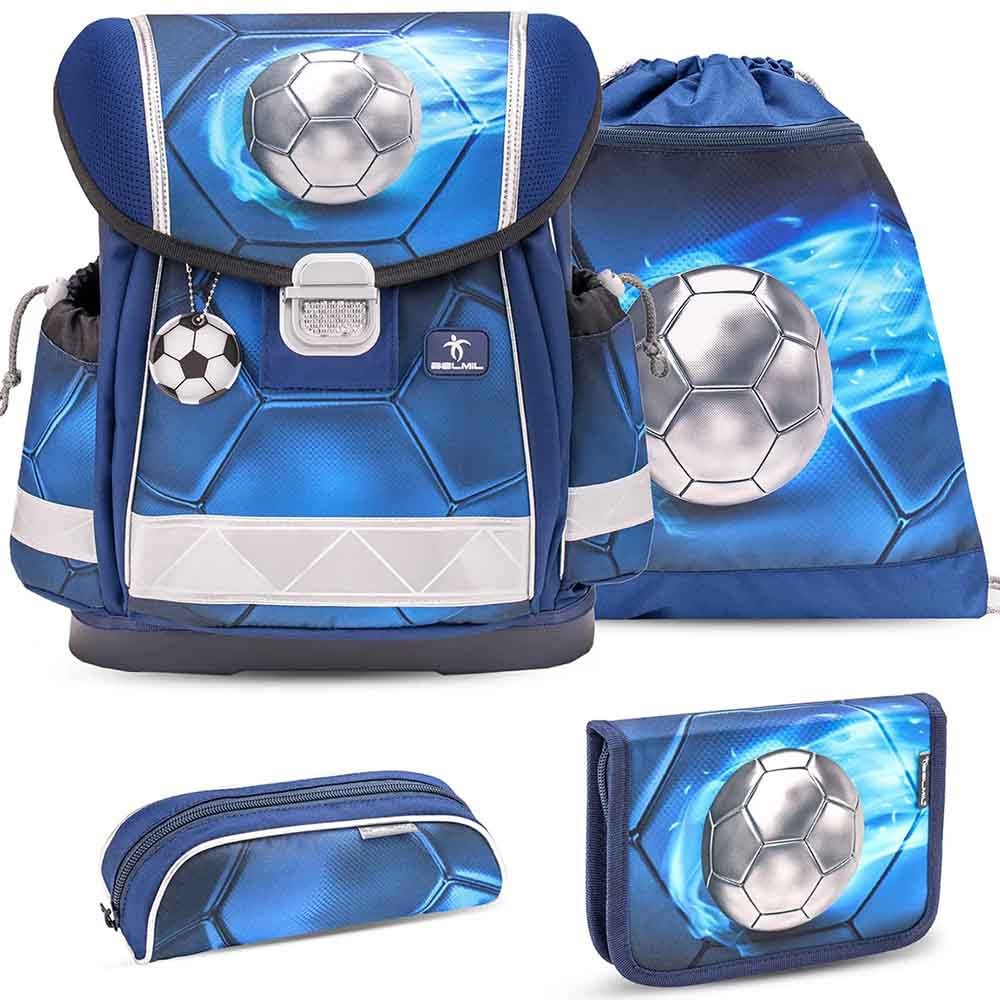 Belmil Schulranzen Set Classy 10-teilig 2025 Jungen Football 4 silver