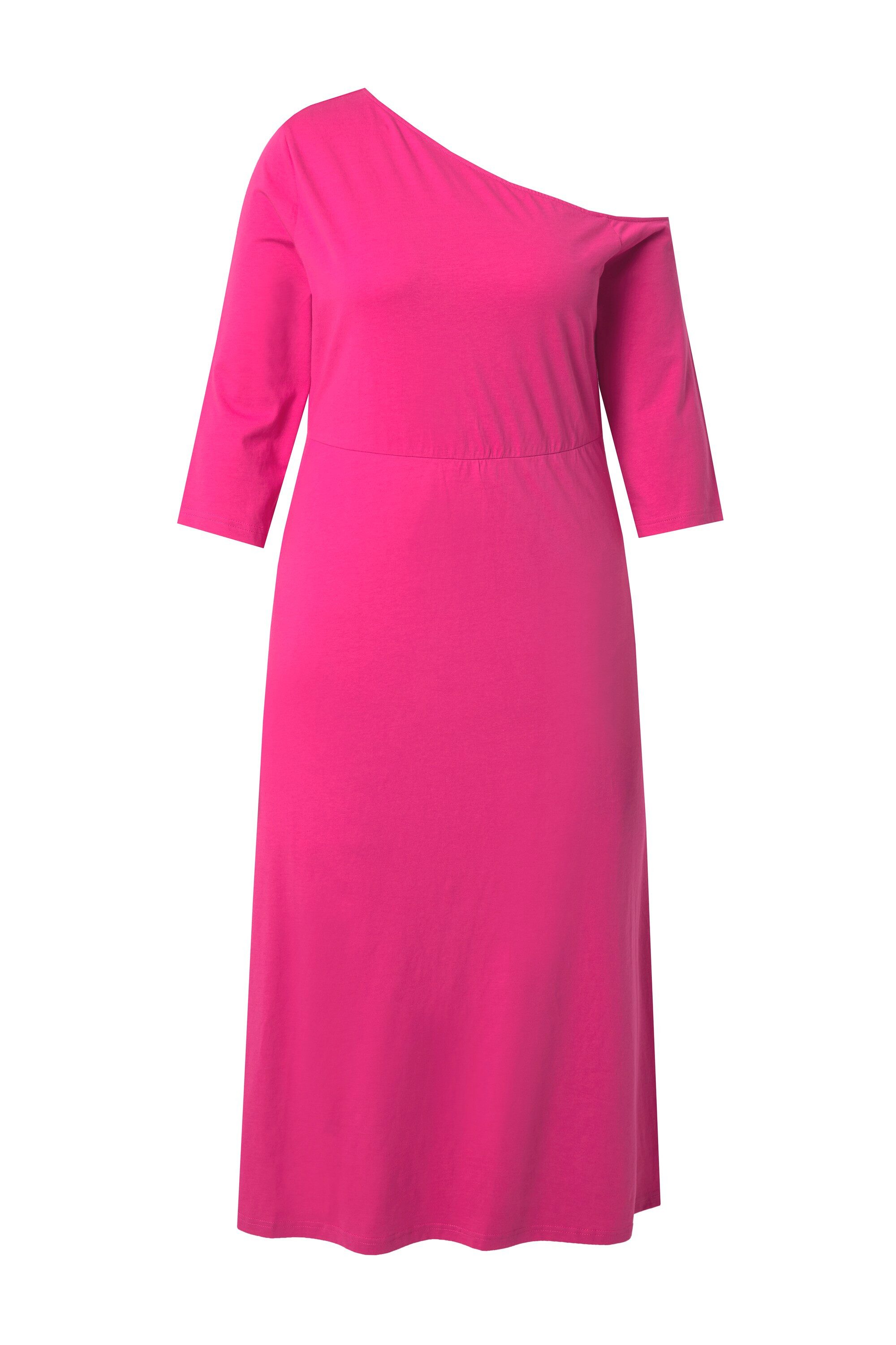 Ulla Popken Maxikleid Maxikleid links schulterfrei A-Linie 3/4-Arm