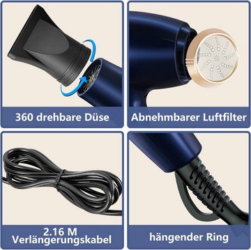 CONFU Haartrockner Vielseitige Styles mit 2 Geschwindigkeiten, 2400,00 W, Modisches Einzigartiges Fronttastendesign, Stark und Schnell Trocknend