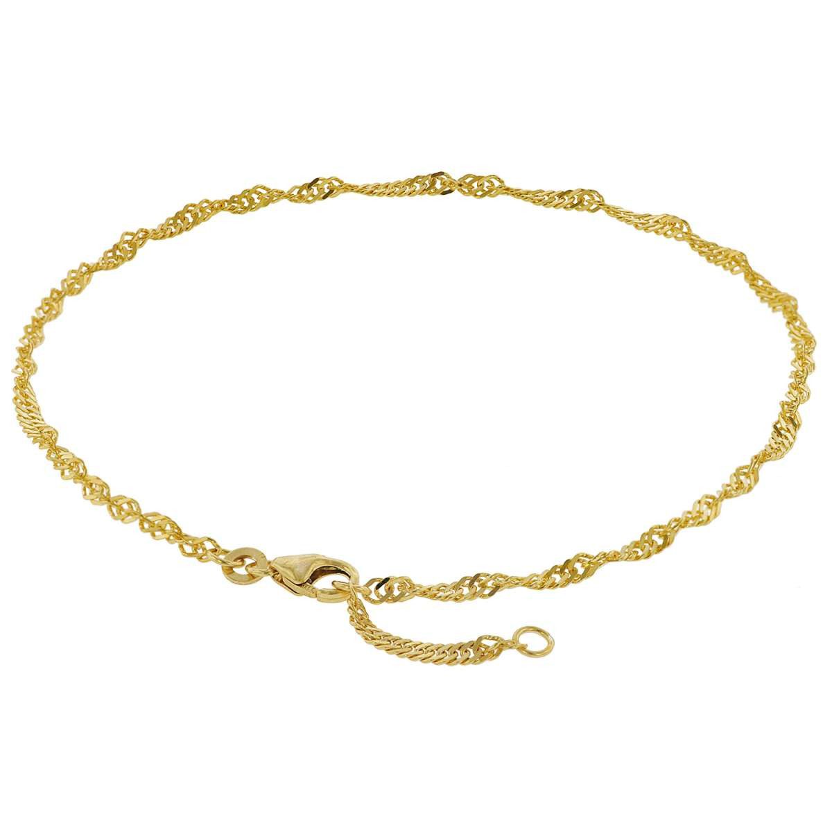 trendor Fußkette 50507, Fußkettchen 333 Gold Singapur-Muster Breite 2,4 mm