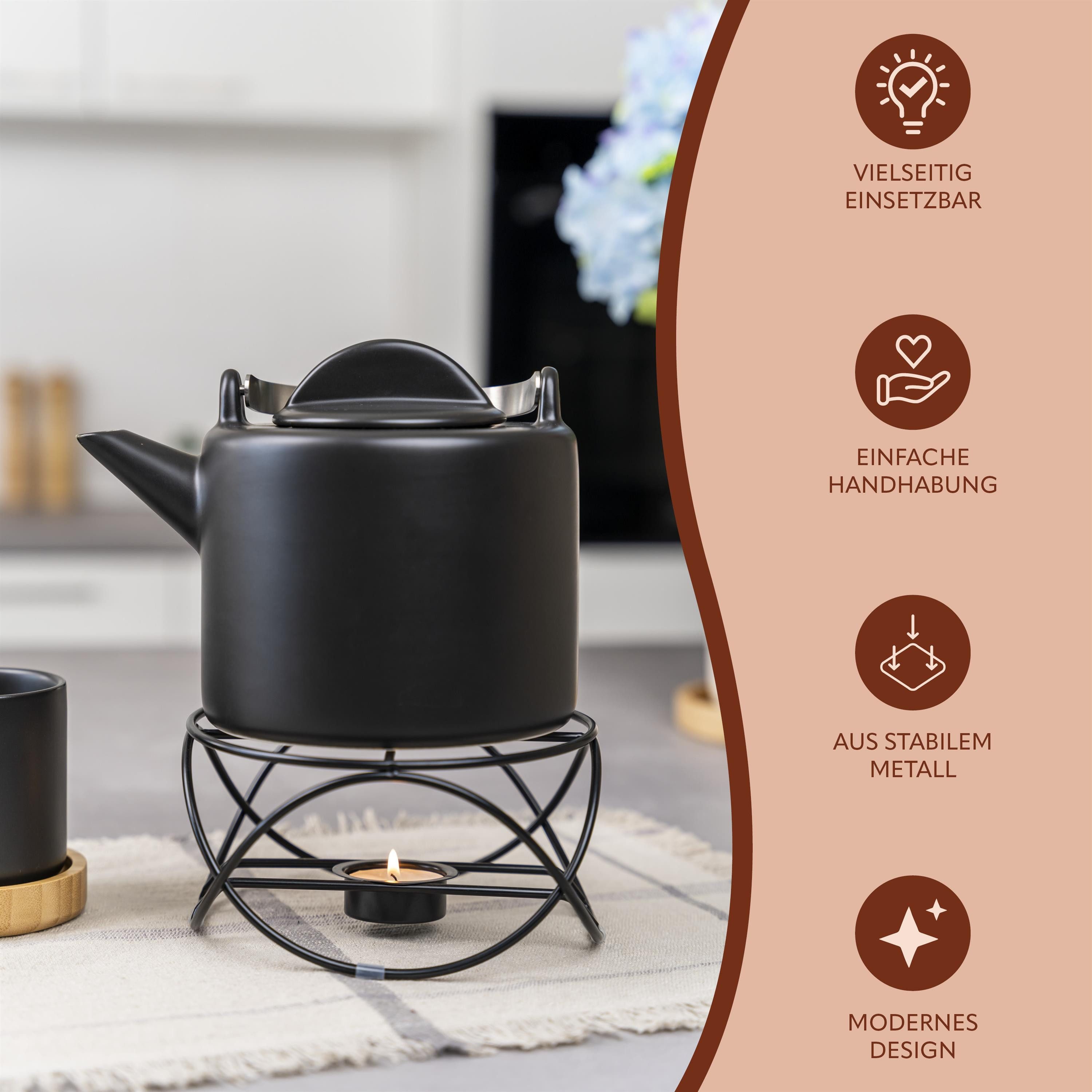 bremermann Teestövchen Stövchen für 1 Teelicht, Teewärmer aus Metall, runde Warmhalteplatte, (1-tlg)