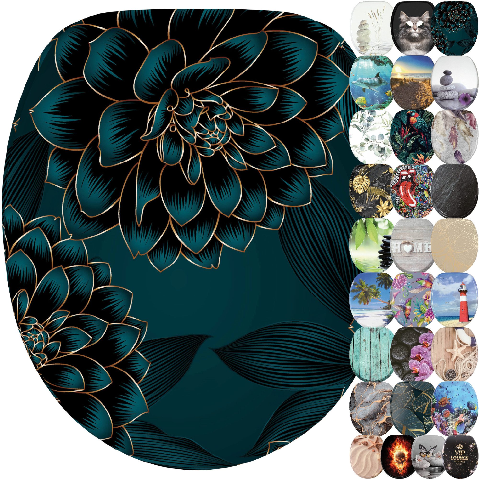 Sanilo WC-Sitz mit Absenkautomatik, viele schöne Toilettensitze direkt vom Hersteller, Premium Toilettendeckel, moderner Klodeckel, leichte Montage