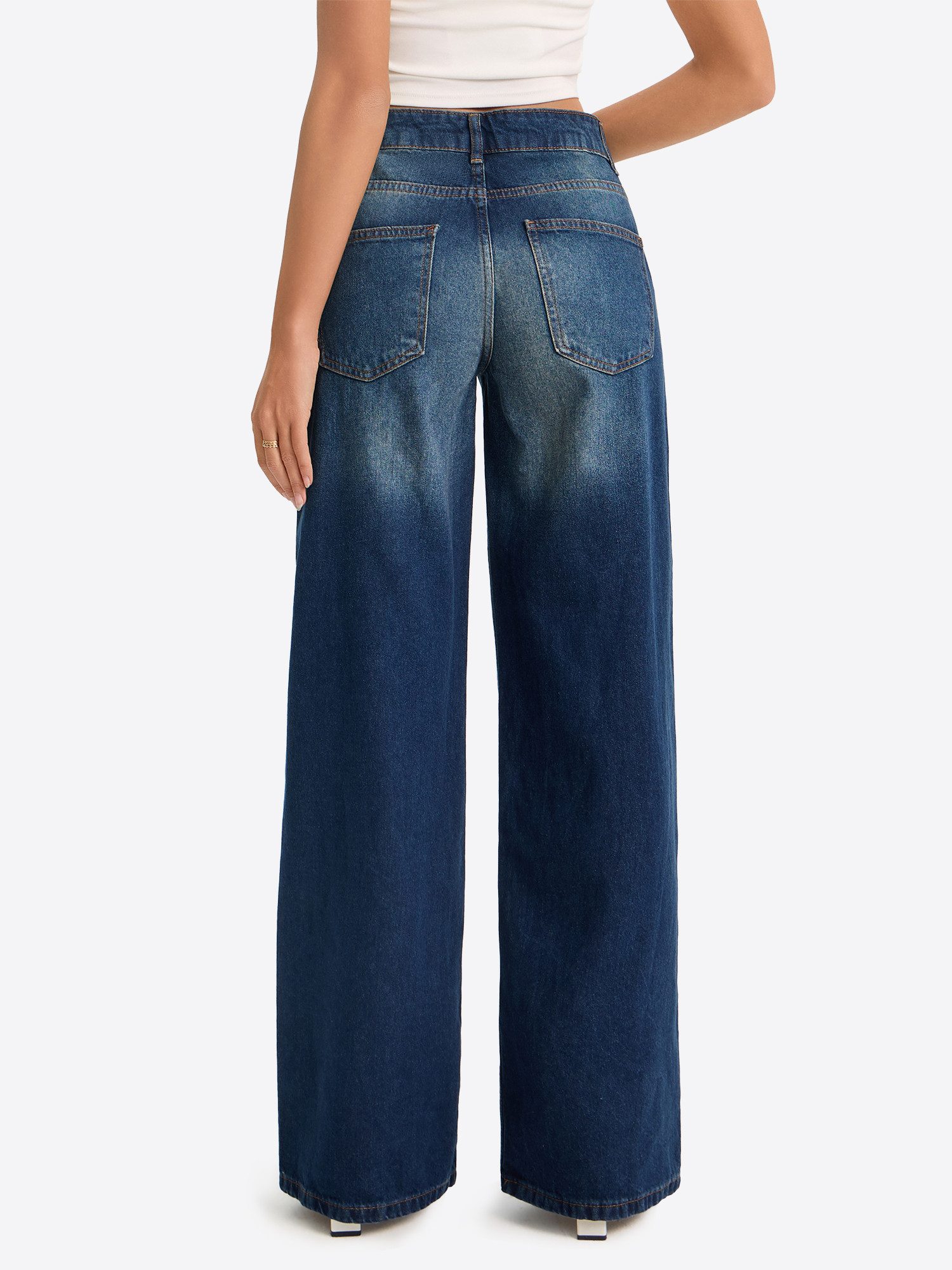Imily Bela Gerade Jeans Damen Straight Wide Leg Jeans (Packung, 1-tlg., 1pe günstig online kaufen