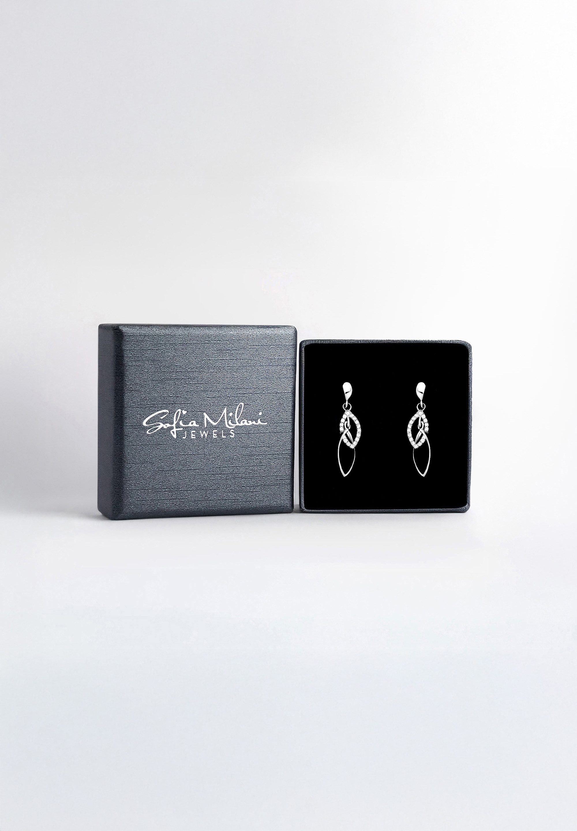Sofia Milani Paar Ohrstecker Oval, 925 Silber Damen Schmuck - E0543