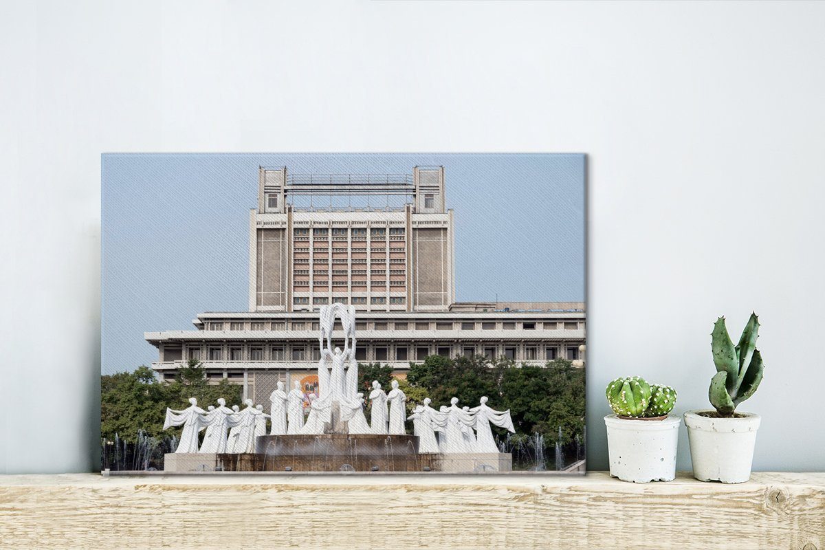 St), (1 Leinwandbild Leinwandbilder, 30x20 asiatische Das Wandbild cm Aufhängefertig, Nordkorea, Mansudae-Kunsttheater Wanddeko, OneMillionCanvasses® in