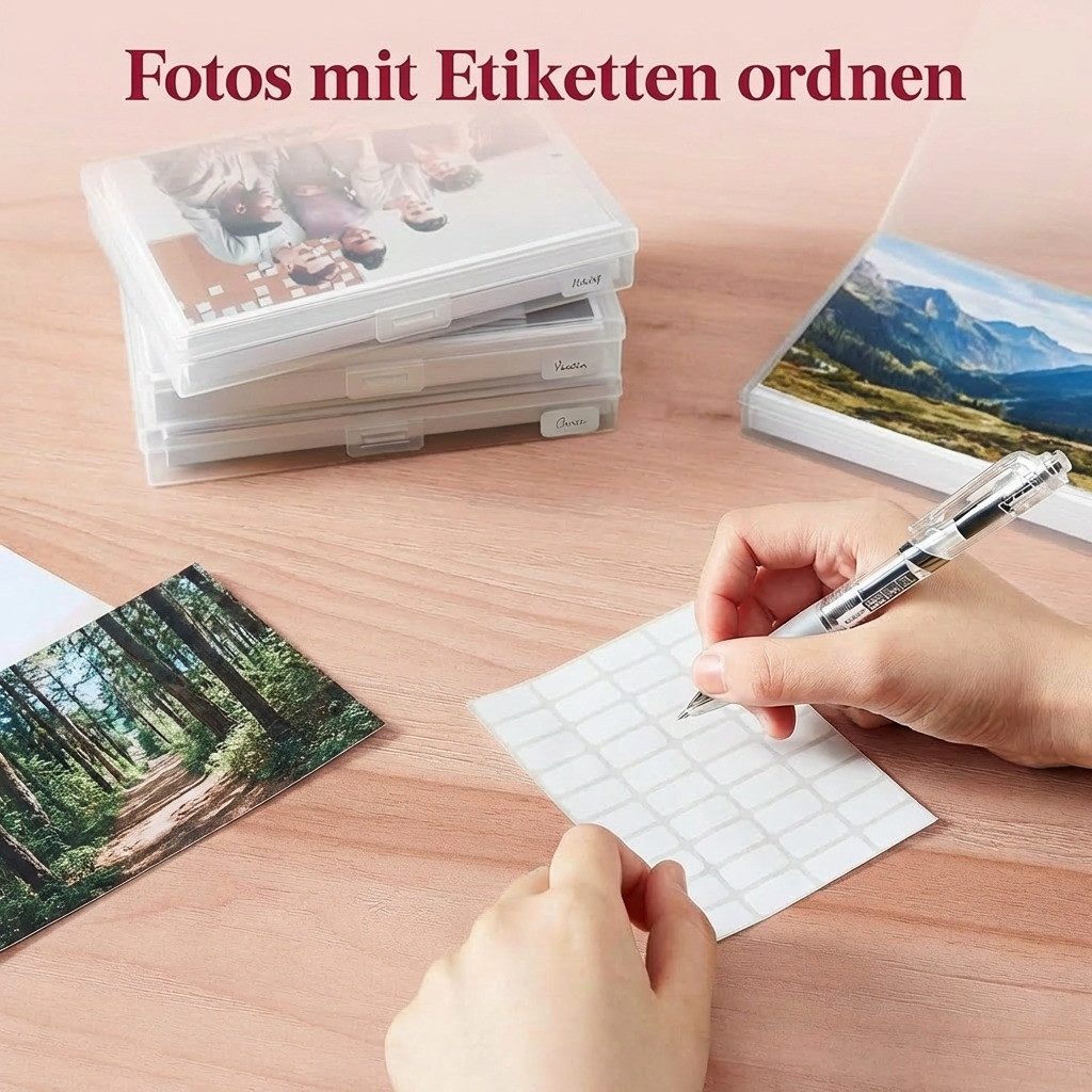 Lifewit Fotobox Foto Aufbewahrungsbox mit 18 PCS innere Fotohalter, Fotobox,Fotoboxen