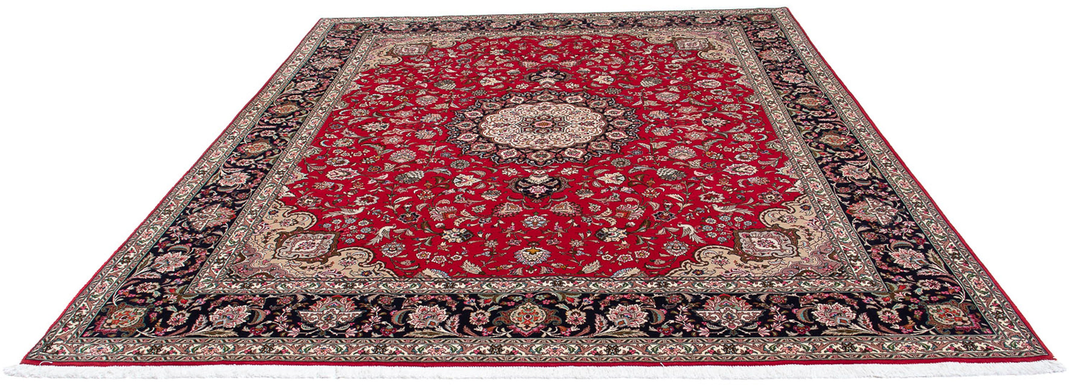 Orientteppich Perser - Täbriz - Royal - 302 x 248 cm - rot, morgenland, rechteckig, Höhe: 7 mm, Wohnzimmer, Handgeknüpft, Einzelstück mit Zertifikat
