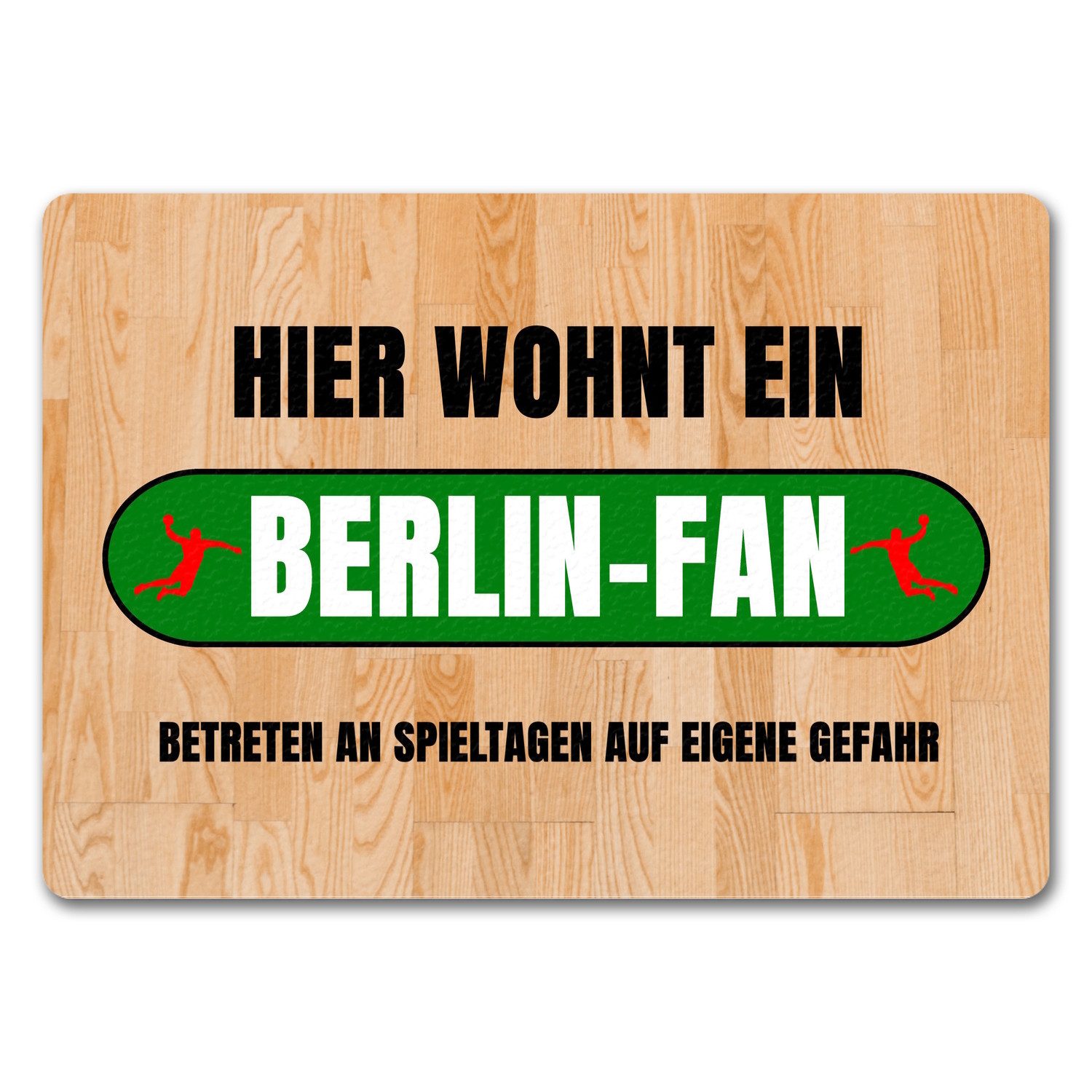 Fußmatte Hier wohnt ein Berlin Fan Fußmatte in 35x50 cm ohne Rand mit Motiv