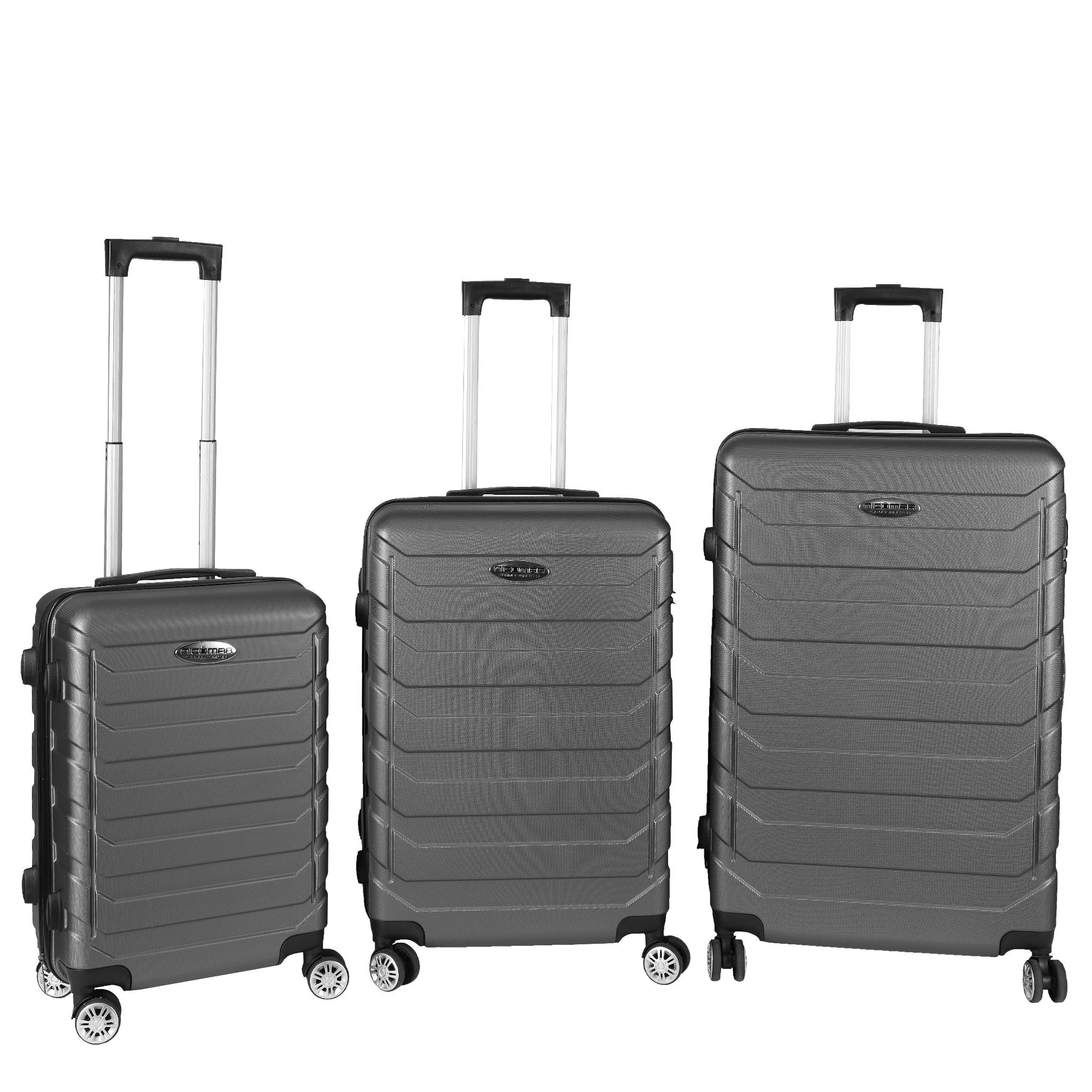 Hartschalen-Trolley Koffer Reisekoffer 3er Kofferset Hartschalenkoffer Anthrazit