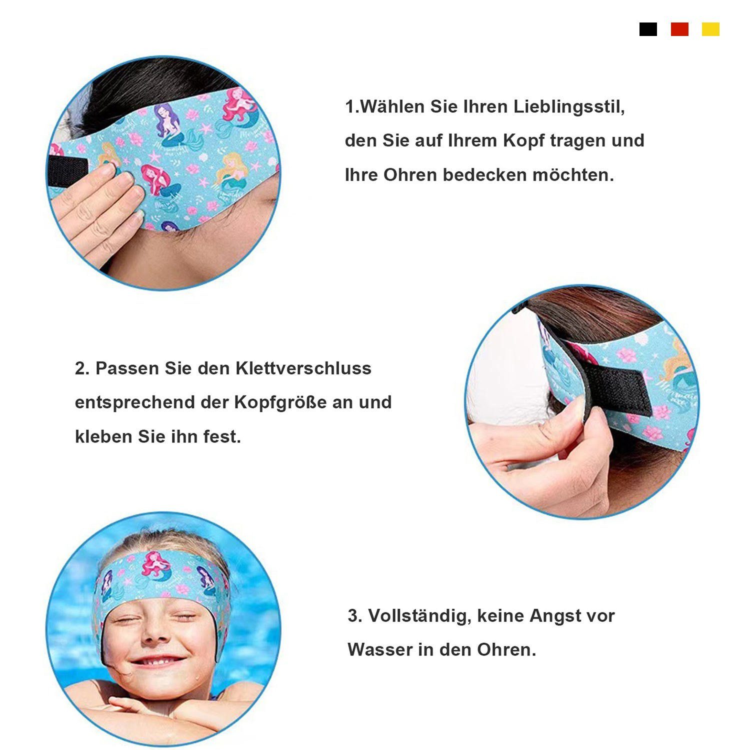 MAGICSHE Stirnband Schwimm-Ohrband, Gehörschutz für (4-St) Kinder