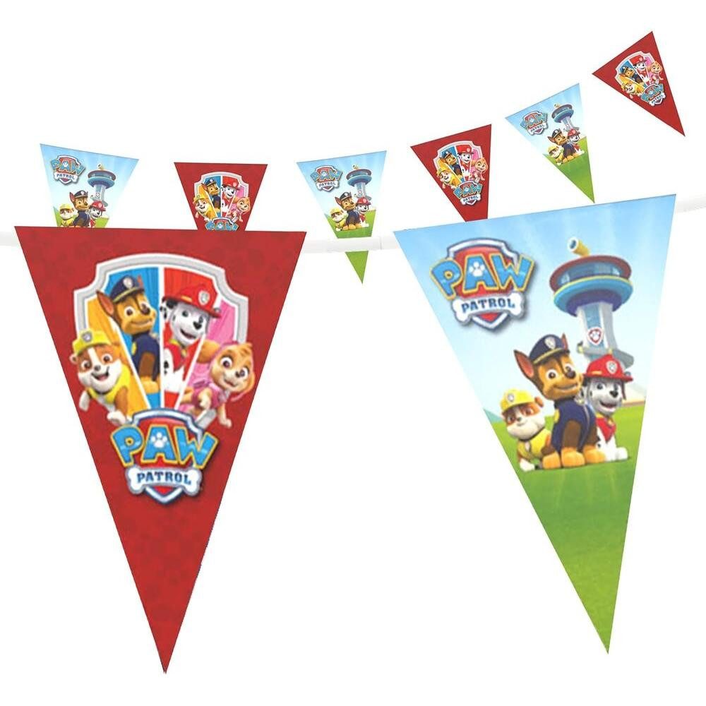 Party Factory Hängedekoration Paw Patrol Wimpelkette 5m Partydeko Kindergeburtstag bunt
