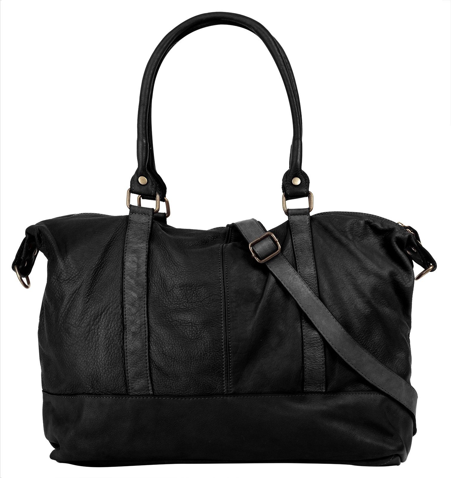 schwarz Samantha in Look Leder, echt Italy Reisetasche, Made